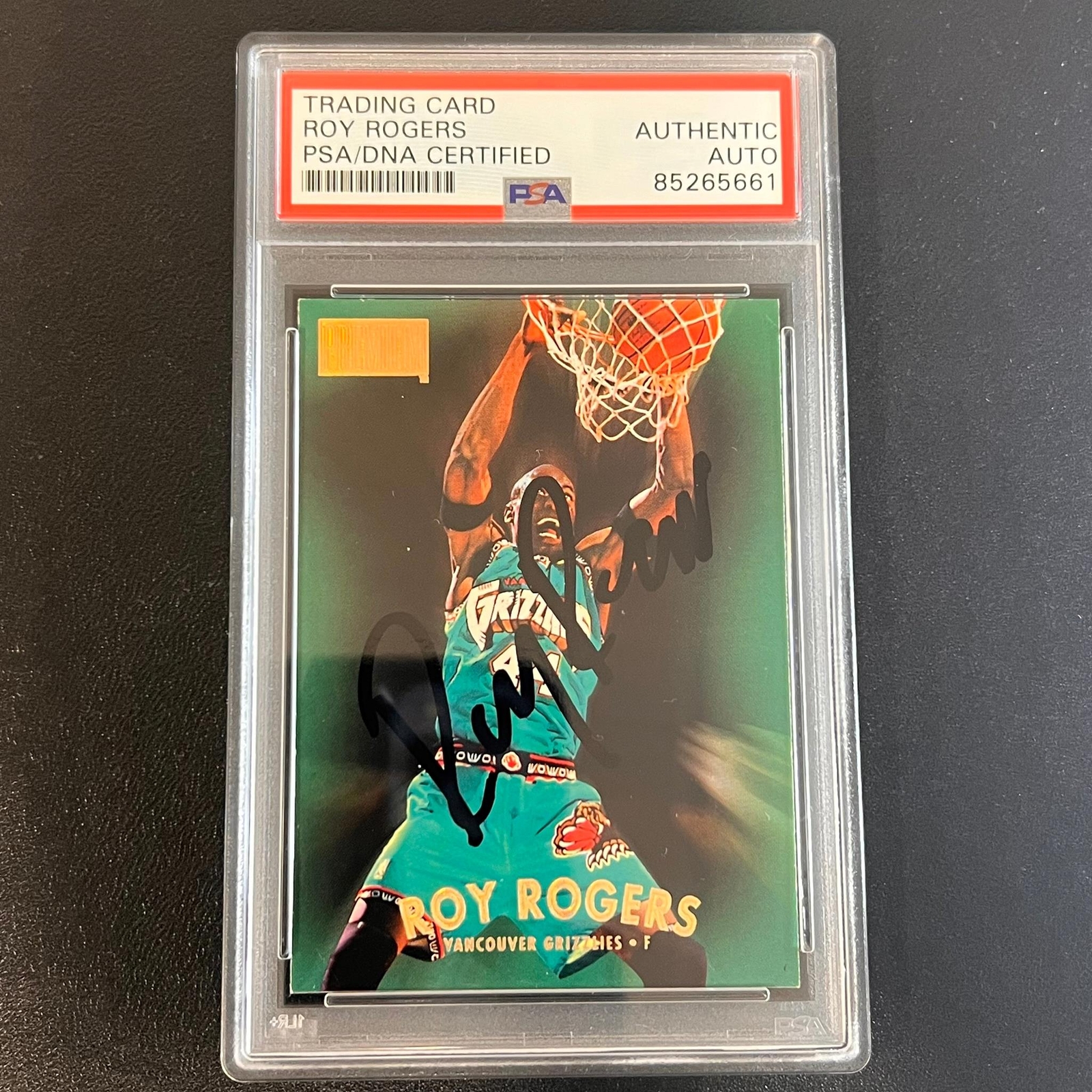 1997-98 NBA Hoops Skybox #62 ROY ROGERS signed card PSA/DNA Vancouver Grizzlies