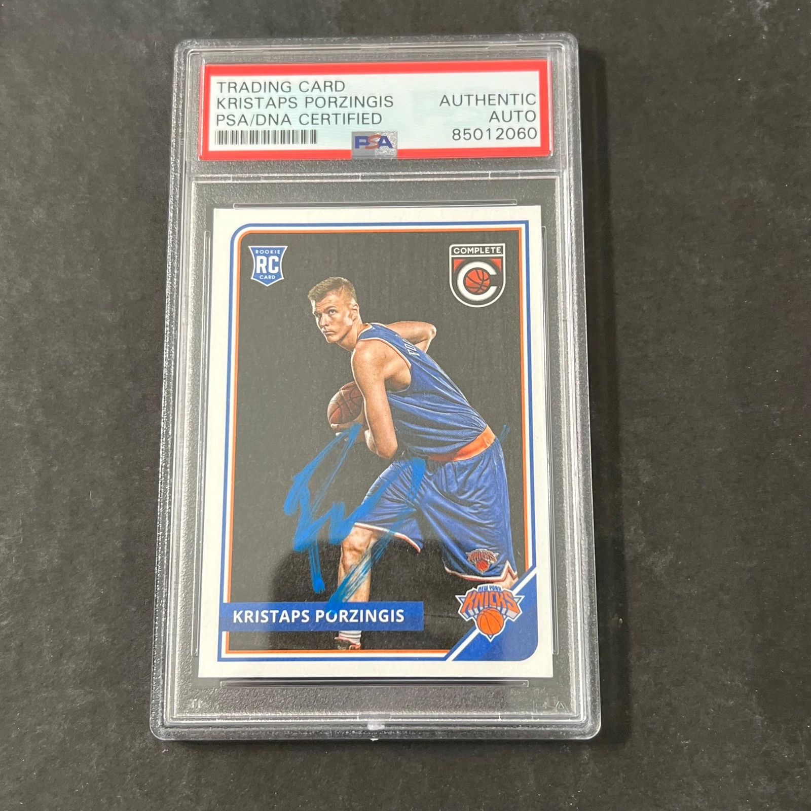 2015-16 Panini Complete #319 Kristaps Porzingis Signed Card AUTO PSA Slabbed RC