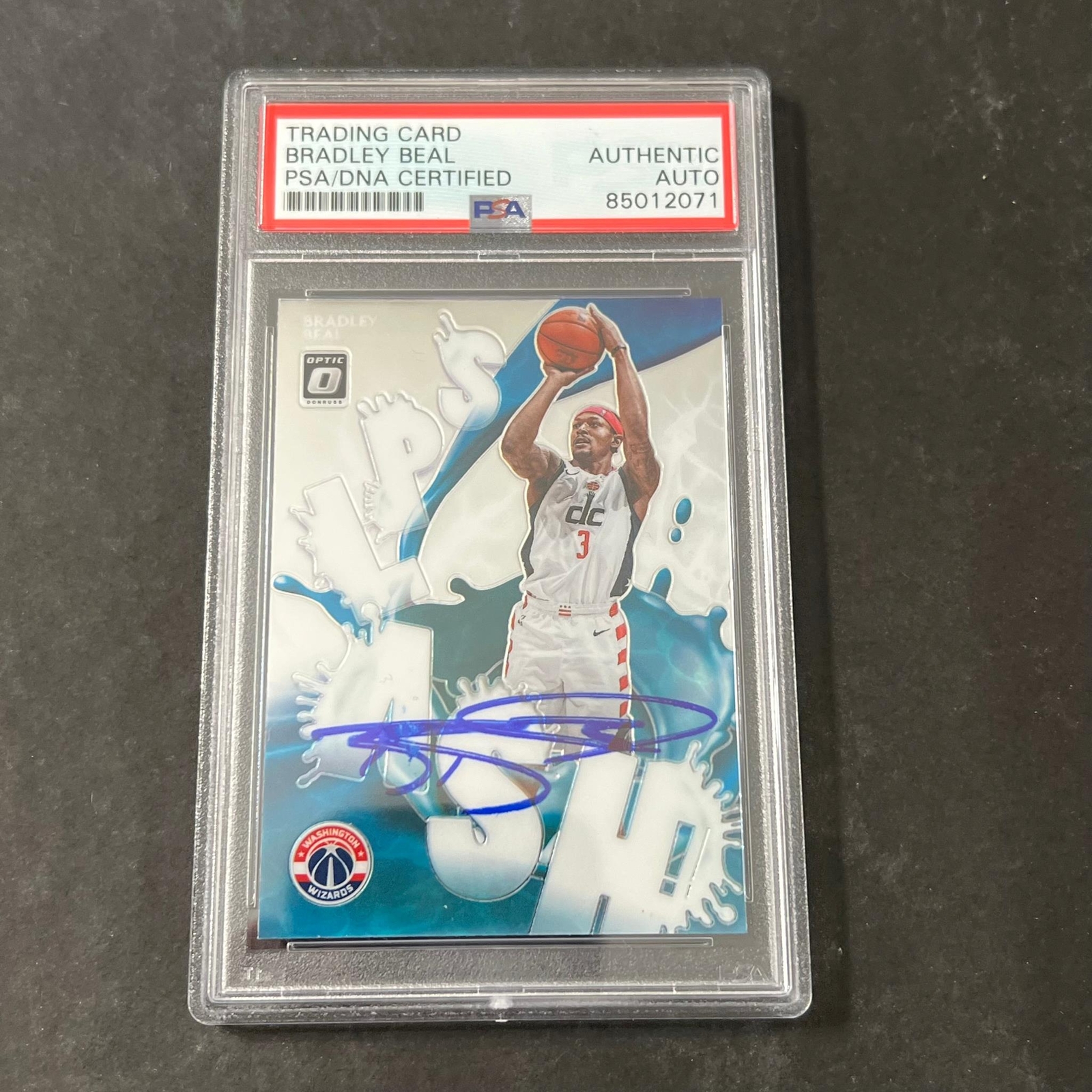 2020-21 Panini Donruss Optic #8 Bradley Beal Signed Card AUTO PSA Slabbed Wizard