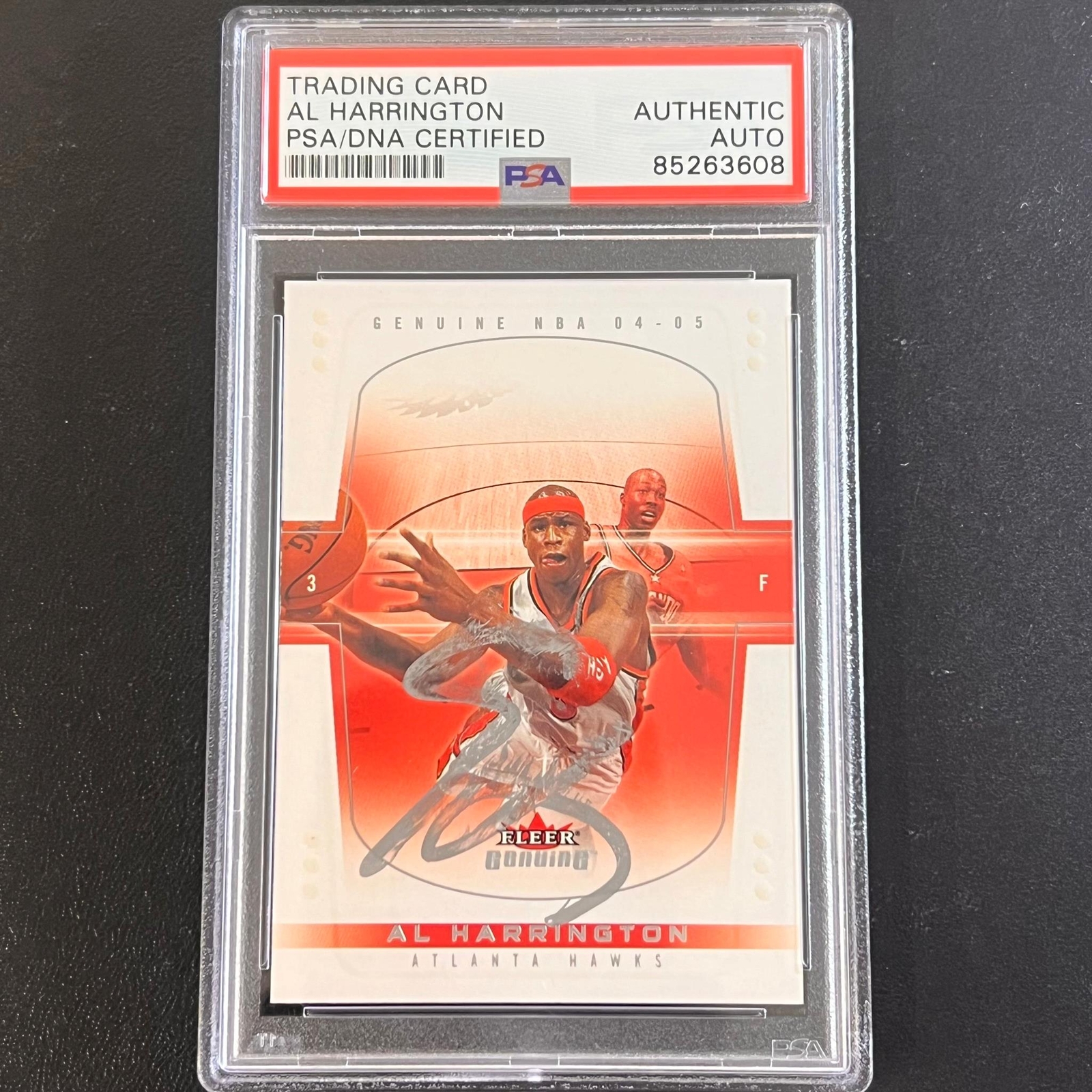 2004-05 Fleer #87 Al Harrington Signed Card AUTO PSA Slabbed Hawks