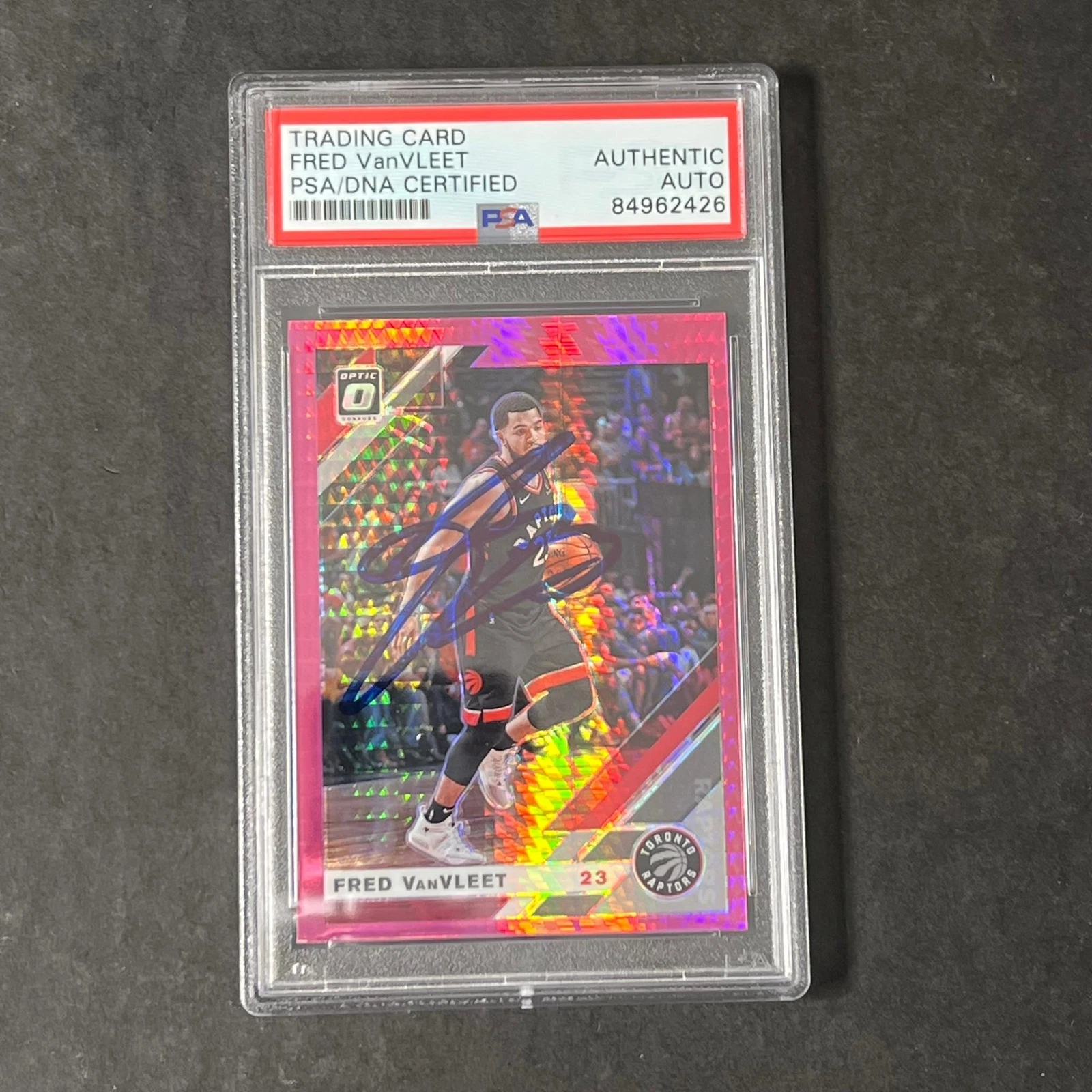 2019-20 Panini Donruss Optic #9 Fred VanVleet Signed Card AUTO PSA Slabbed Rapto