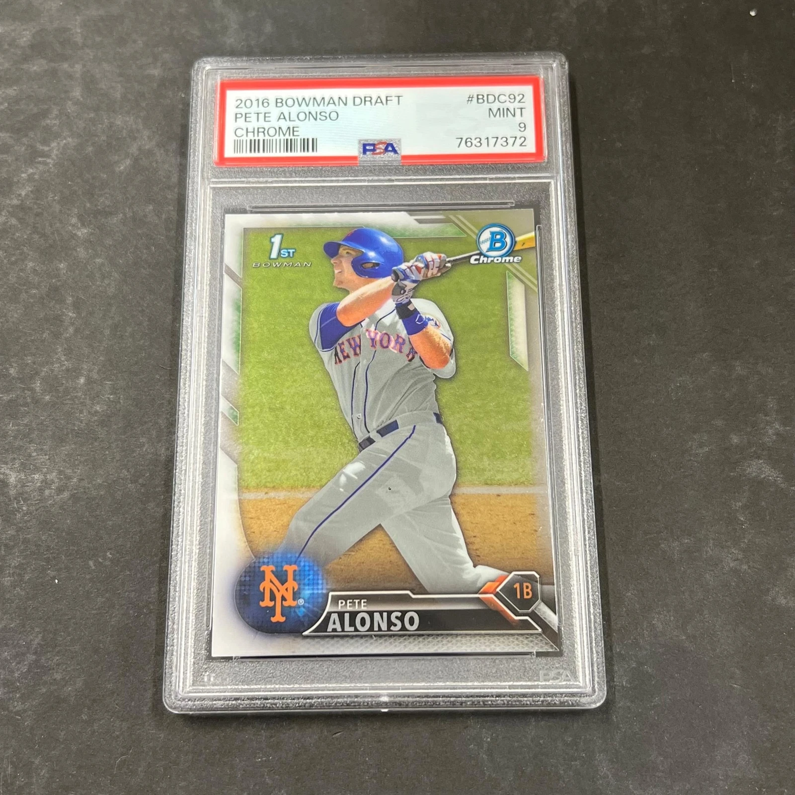 2016 Bowman Draft #BDC92 Pete Alonso Graded Card PSA Slabbed Mint 9 Mets