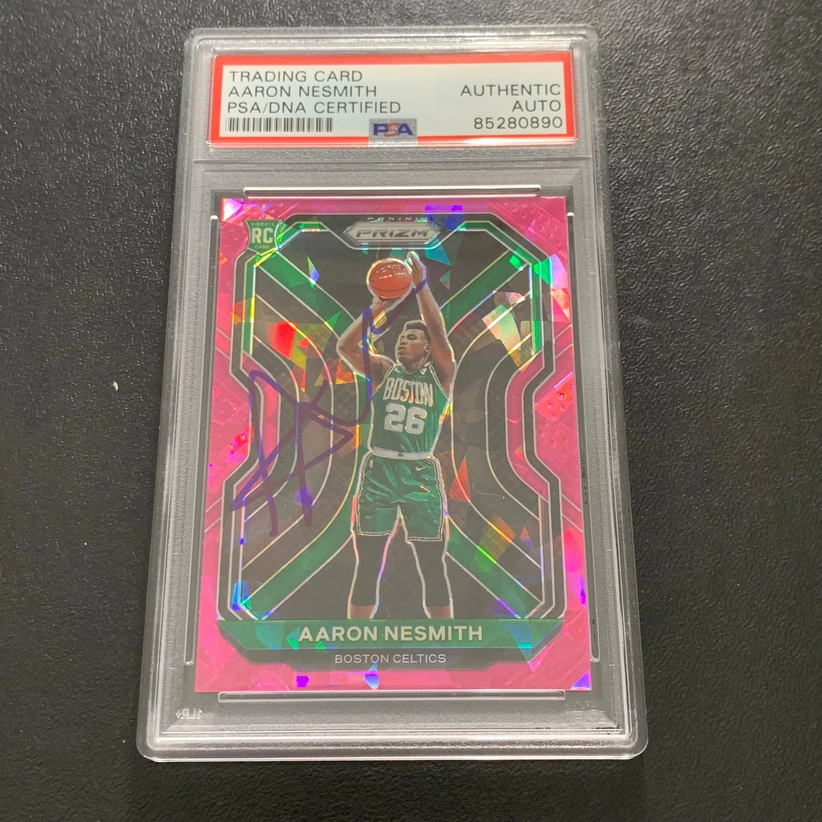 2020-21 Panini Prizm #282 Aaron Nesmith Signed Card AUTO PSA Slabbed RC Celtics
