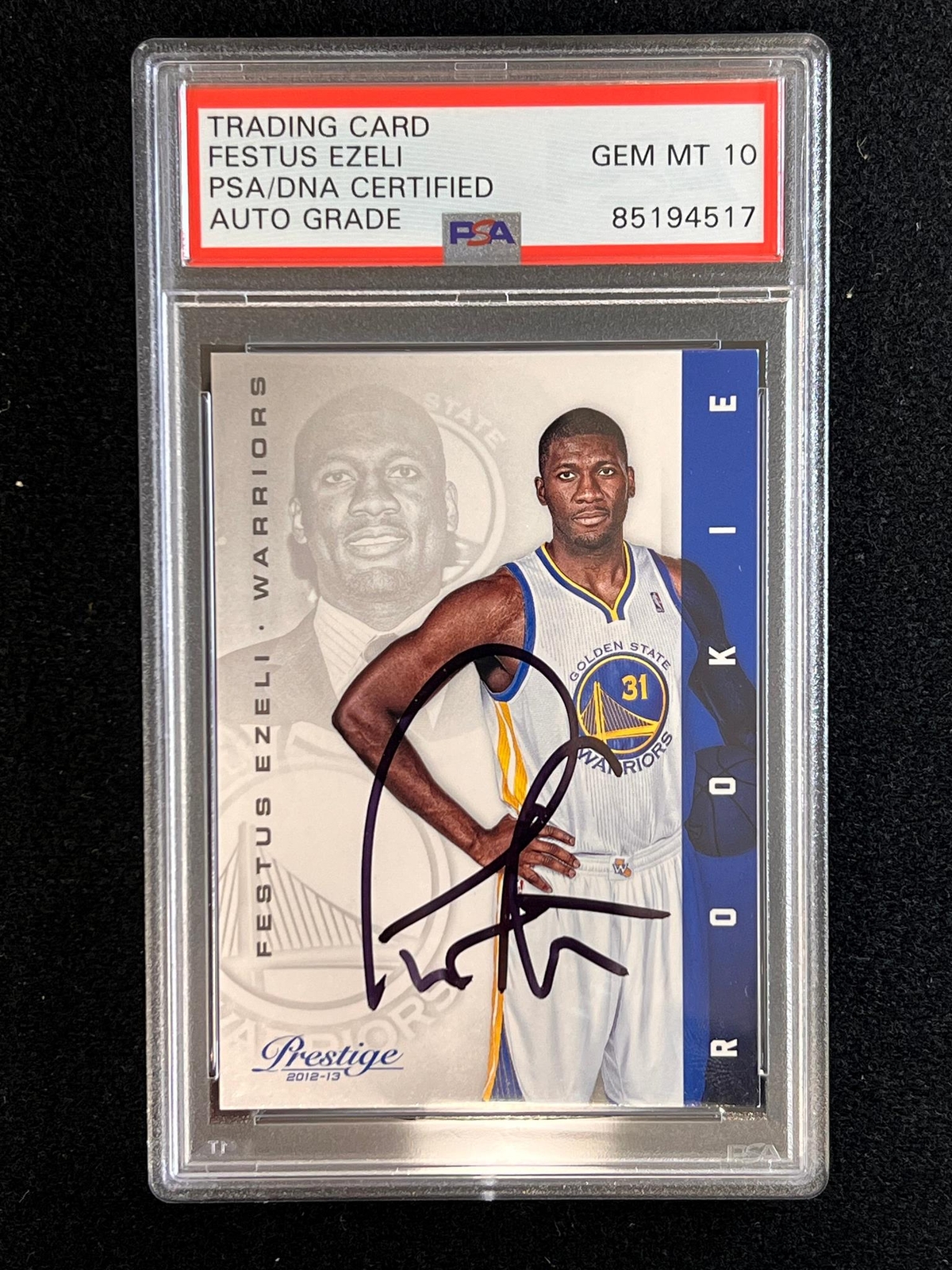2012-13 PANINI PRESTIGE #229 FESTUS EZELI Signed Card AUTO 10 PSA Slabbed RC War