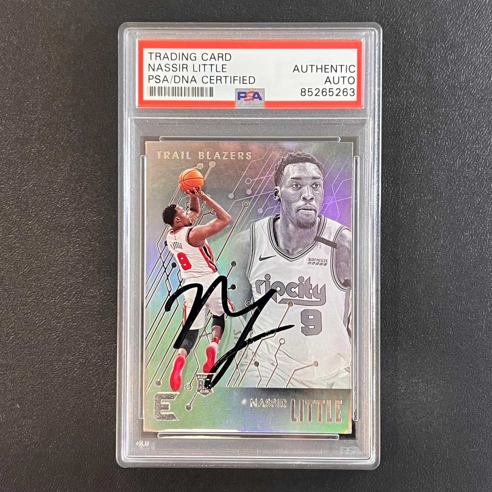 2019-20 Panini Chronicles Essentials #222 Nassir Little Signed AUTO PSA Slabbed