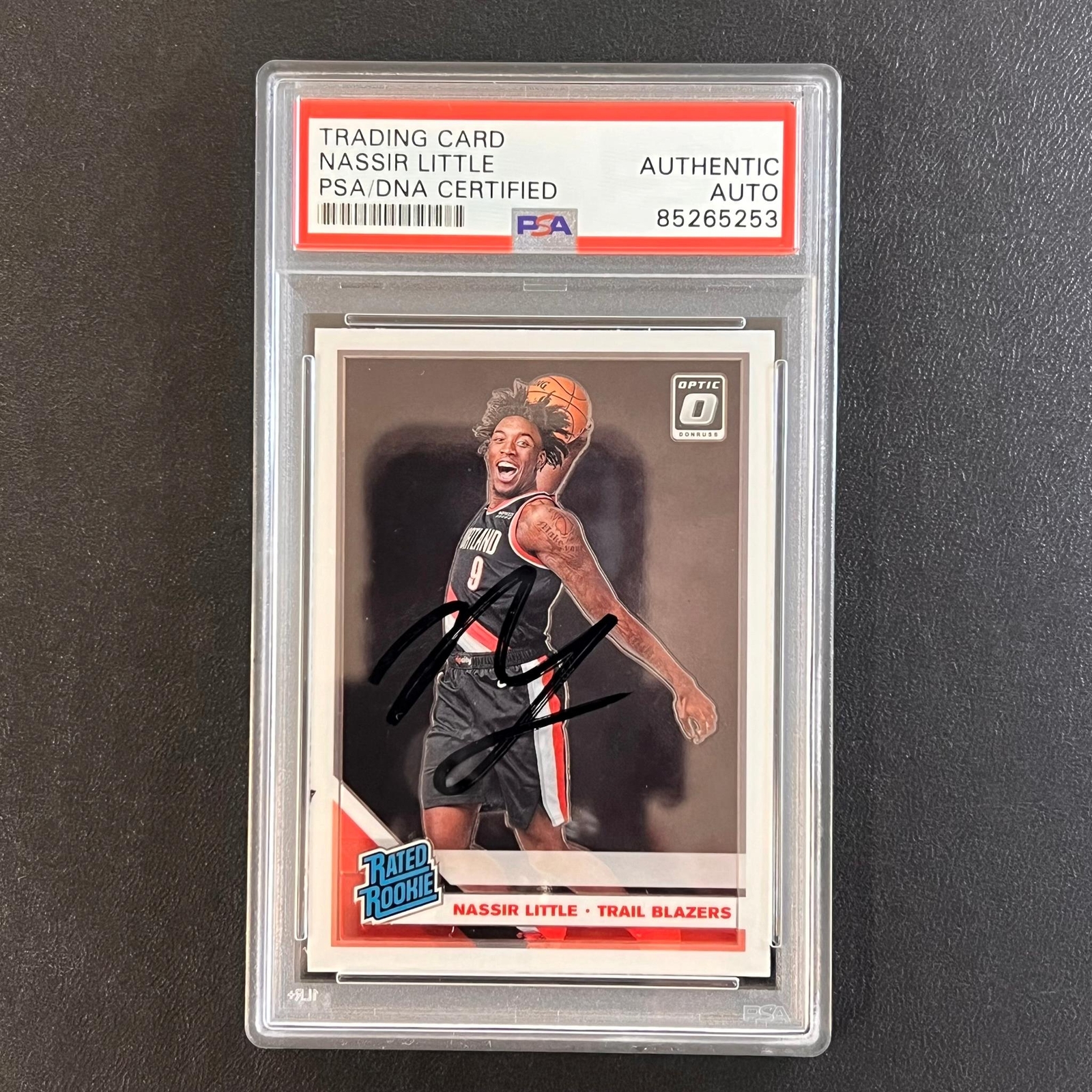 2019-20 Donruss Rated Rookie #154 Nassir Little Signed Rookie Card AUTO PSA Slab