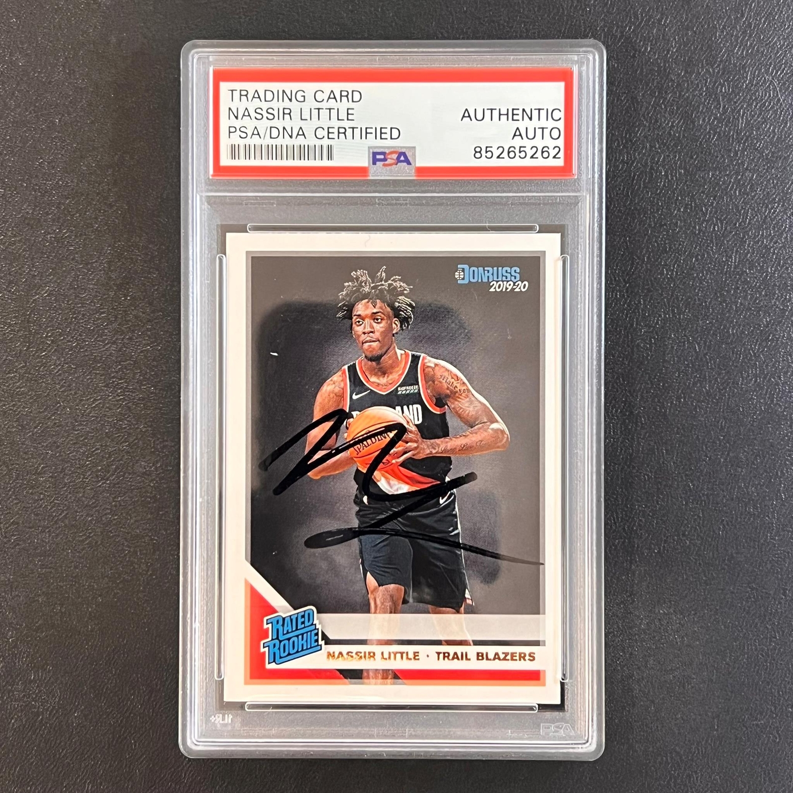 2019-20 Donruss Rated Rookie #223 Nassir Little Signed Rookie Card AUTO PSA Slab