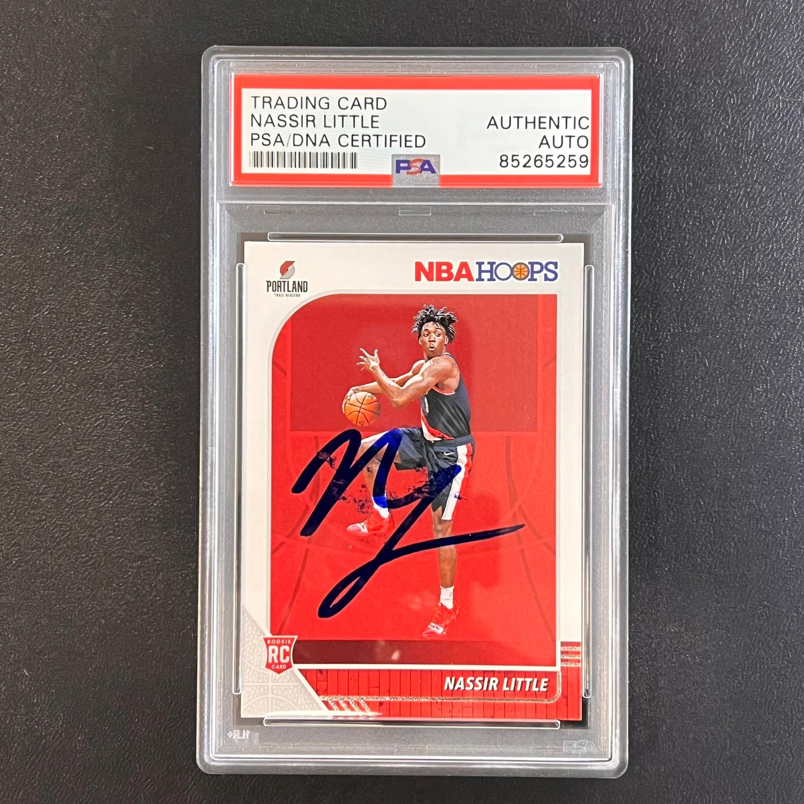 2019-20 NBA Hoops #220 Nassir Little Signed Rookie Card AUTO PSA Slabbed RC Blaz