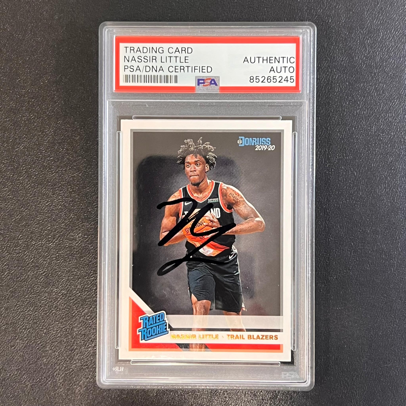 2019-20 Donruss Rated Rookie #223 Nassir Little Signed Rookie Card AUTO PSA Slab