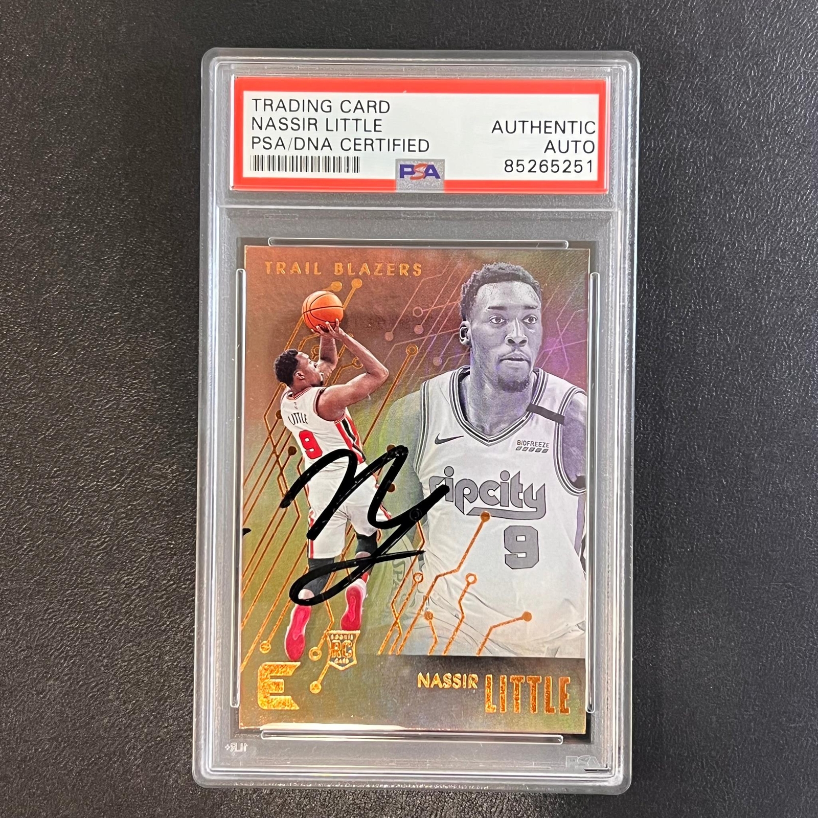 2019-20 Panini Chronicles Essentials #222 Nassir Little Signed AUTO PSA Slabbed