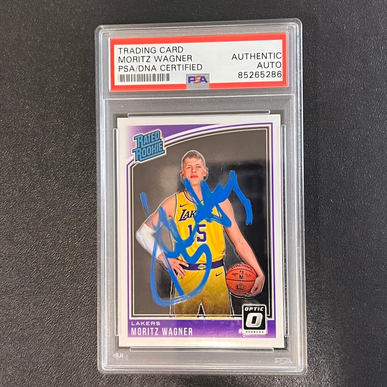 2018-19 Panini Donruss Rated Rookie #197 Moritz Wagner Signed Card AUTO PSA Slab