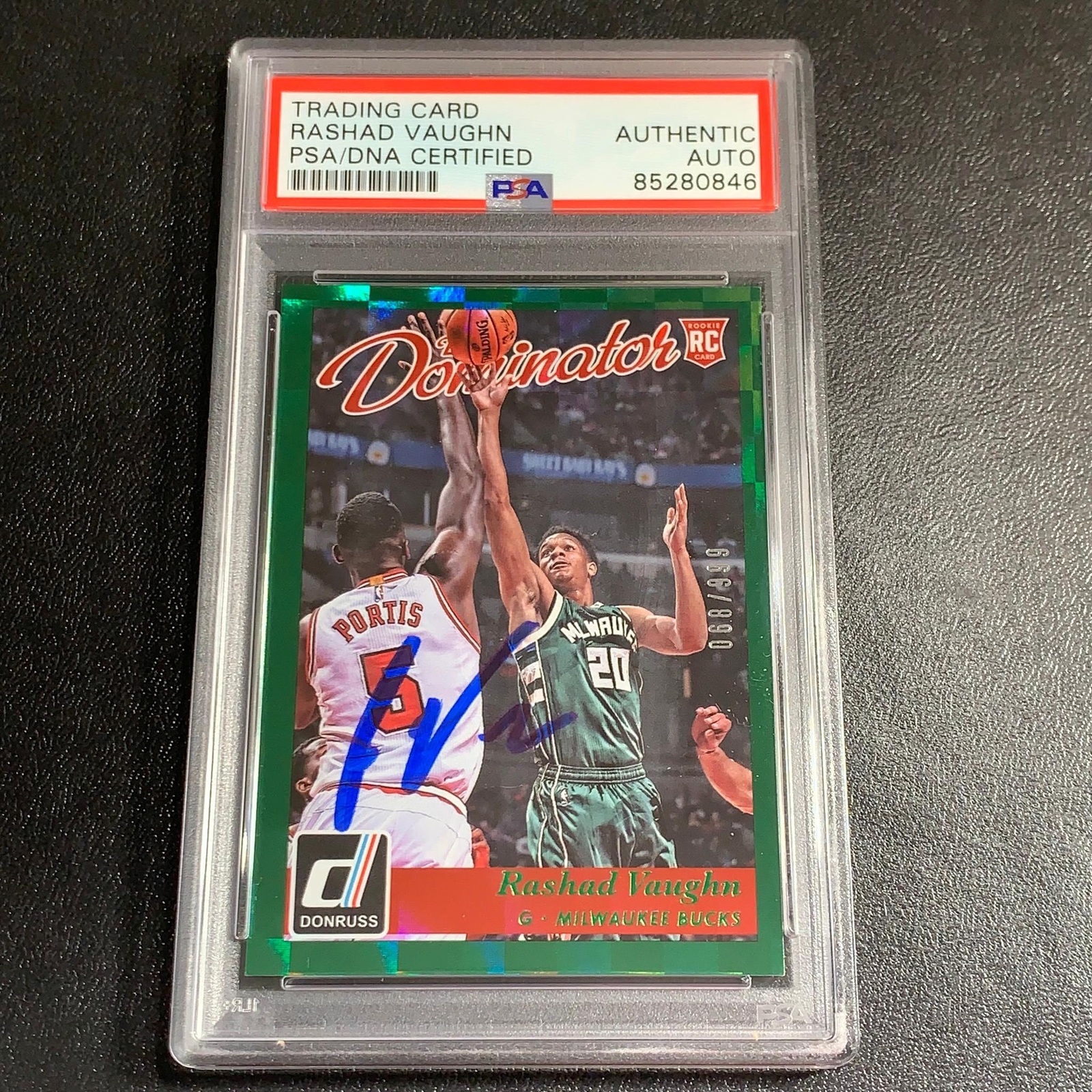 2015-16 Panini Donruss #13 Rashad Vaughn Signed Card AUTO PSA Slabbed RC Rookie