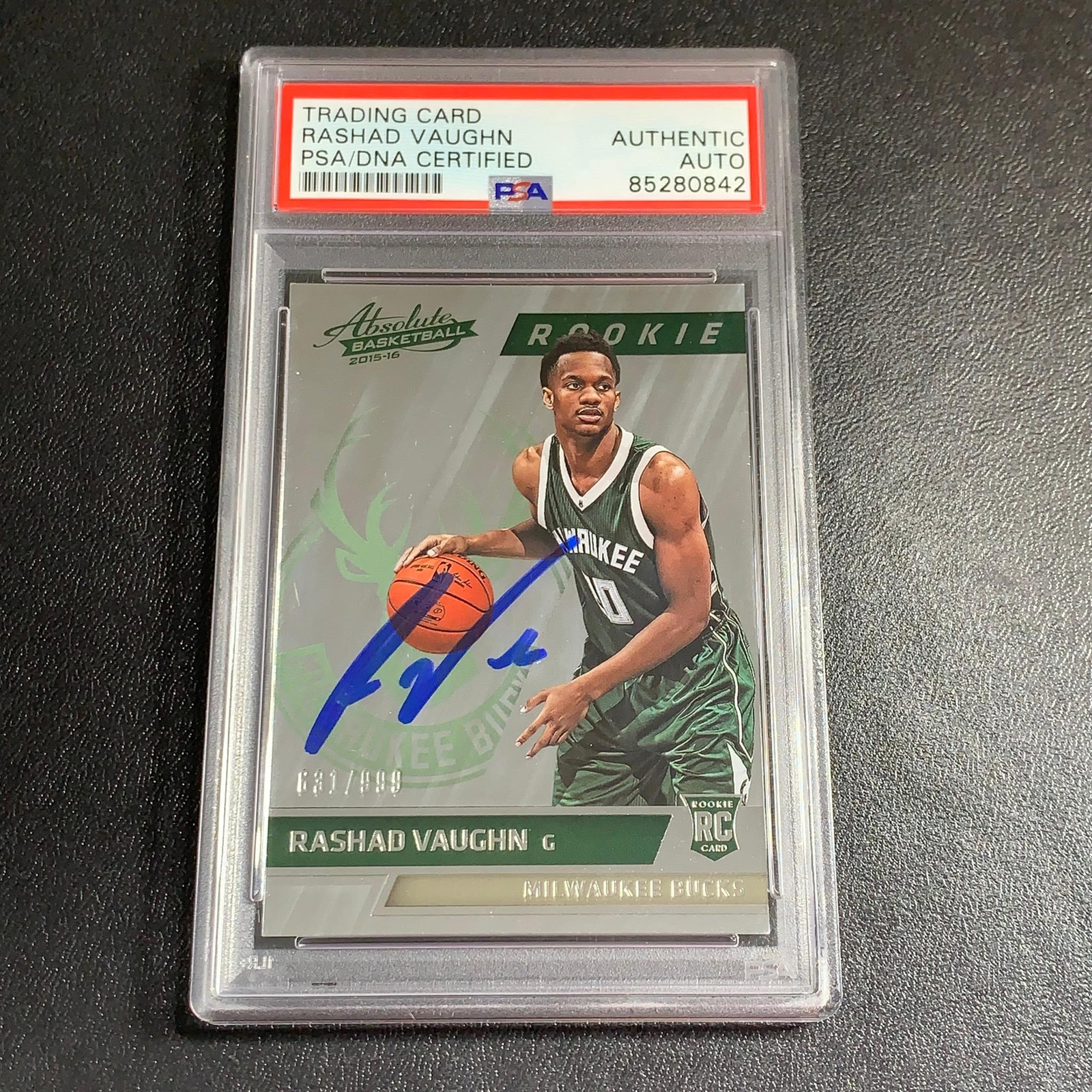 2015-16 Panini Absolute #166 Rashad Vaughn Signed Card AUTO PSA Slabbed RC Rooki