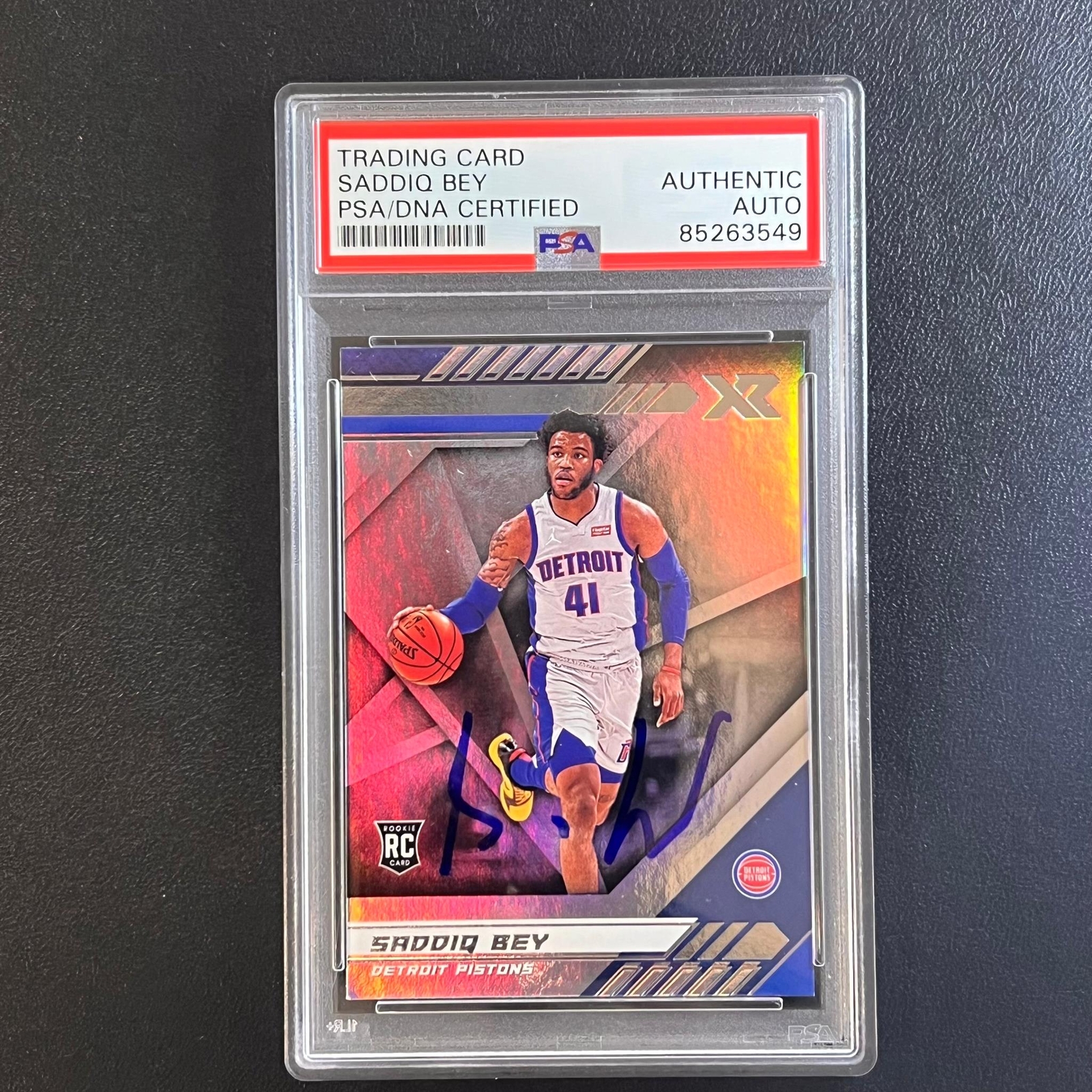 2020-21 Panini Chronicles #292 Saddiq Bey Signed Card AUTO PSA Slabbed RC Piston