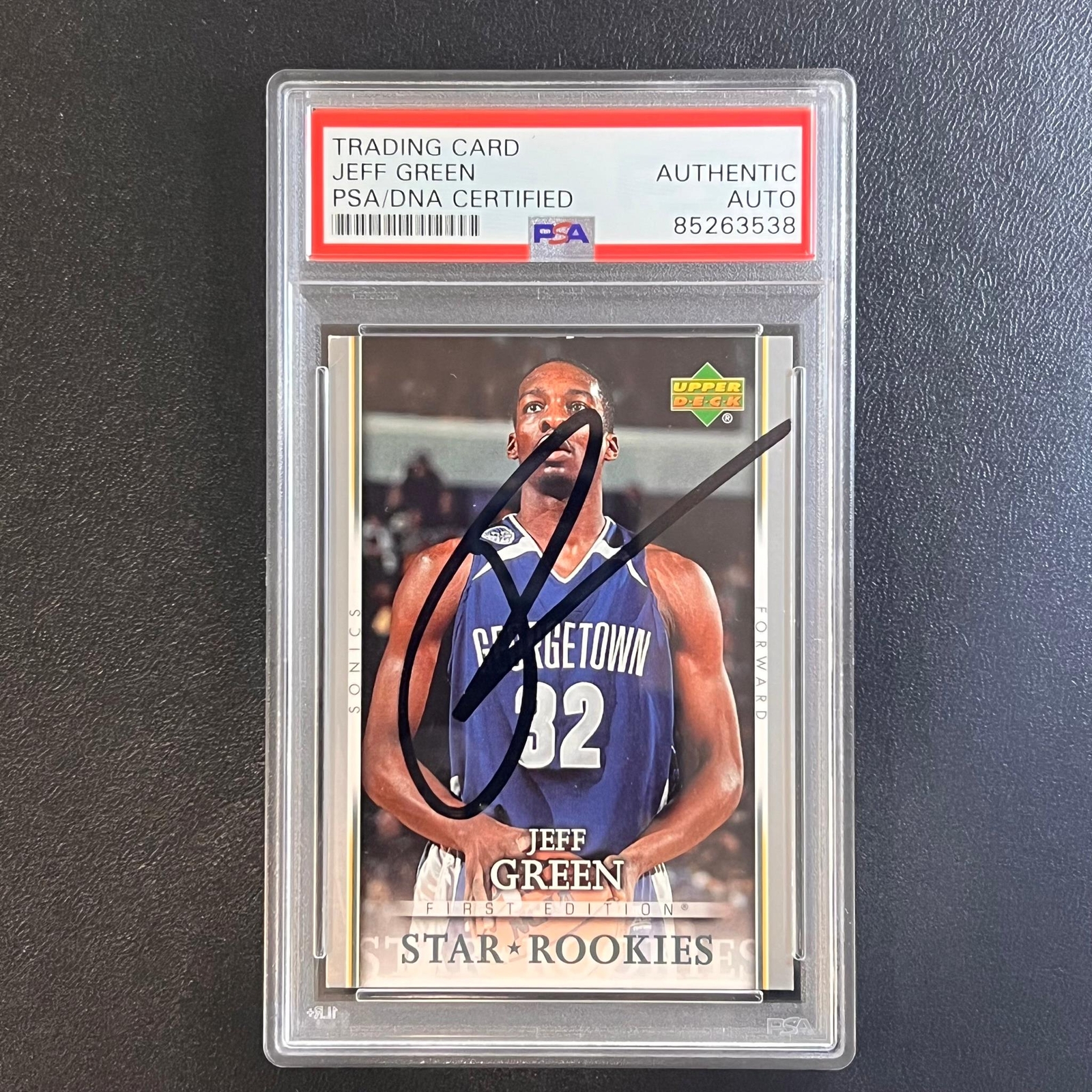 2007-08 Upper Deck First Edition #205 Jeff Green RC Signed Card AUTO PSA/DNA Sla