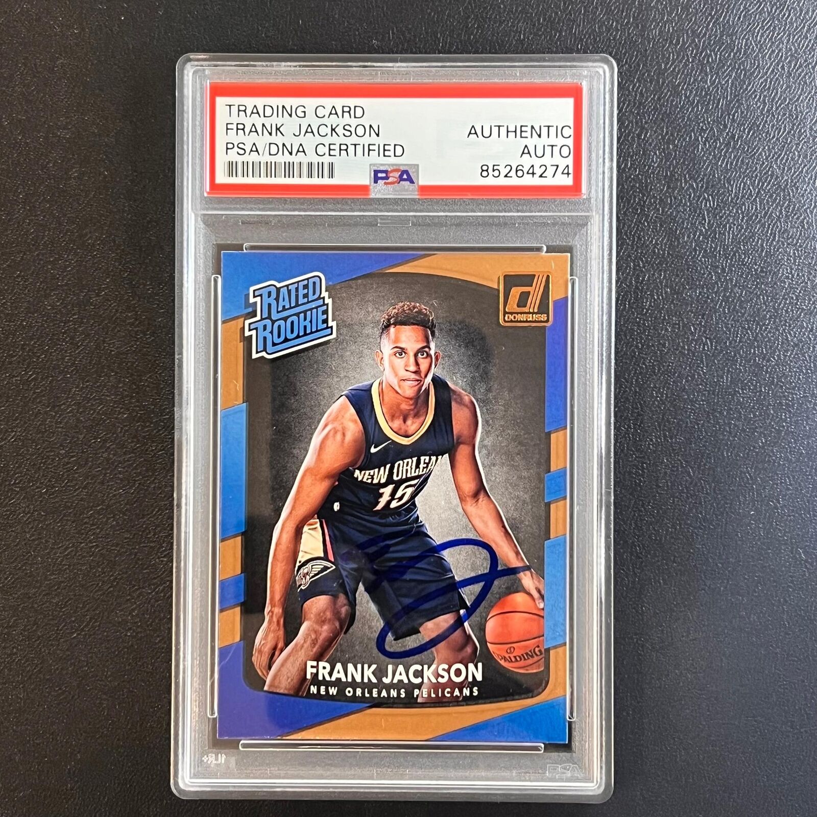 2017-18 Panini Donruss Rated Rookie #170 Frank Jackson Signed Card AUTO PSA Slab