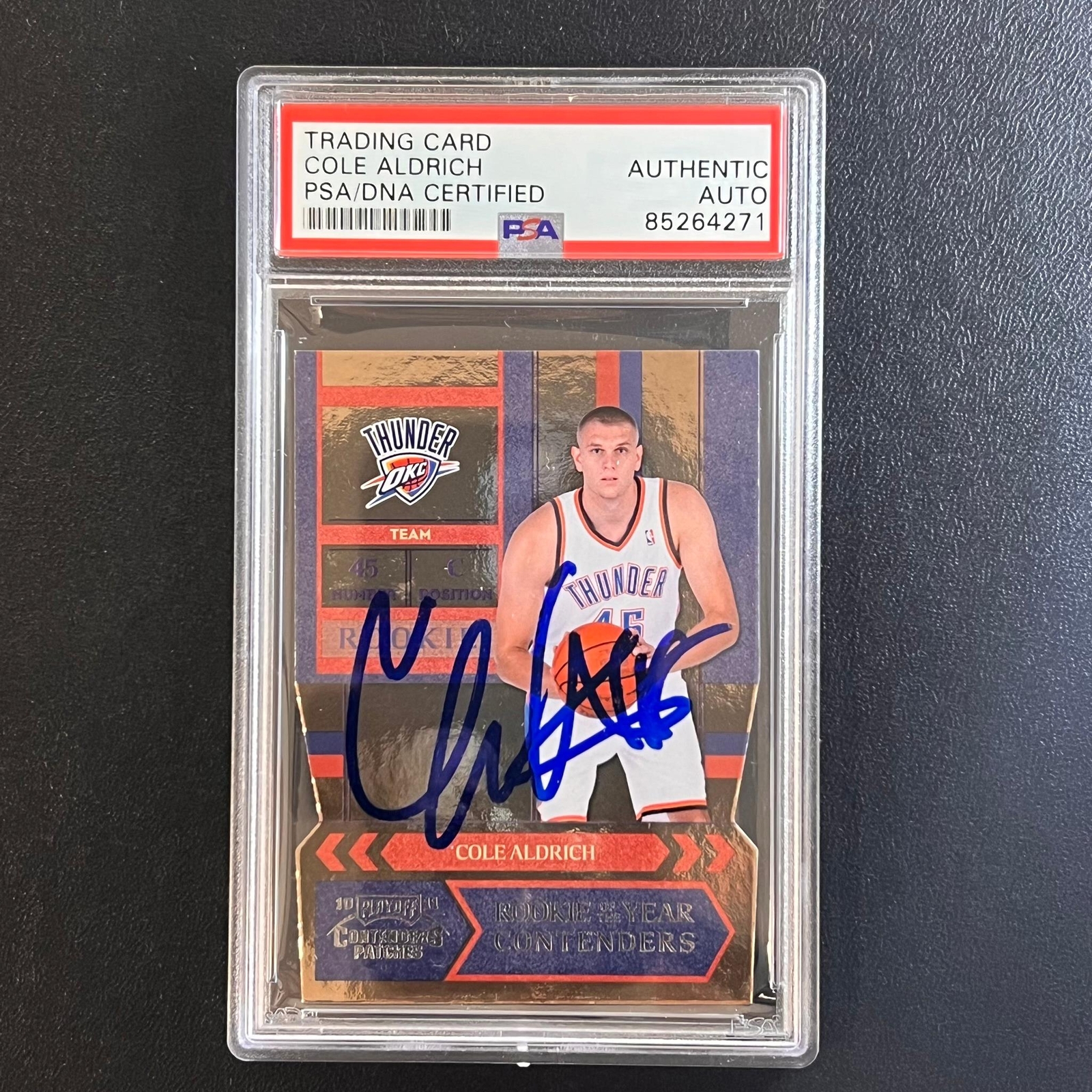 2011-12 Panini Rookie of the Year Contenders #8 Cole Aldrich Signed Card AUTO PS