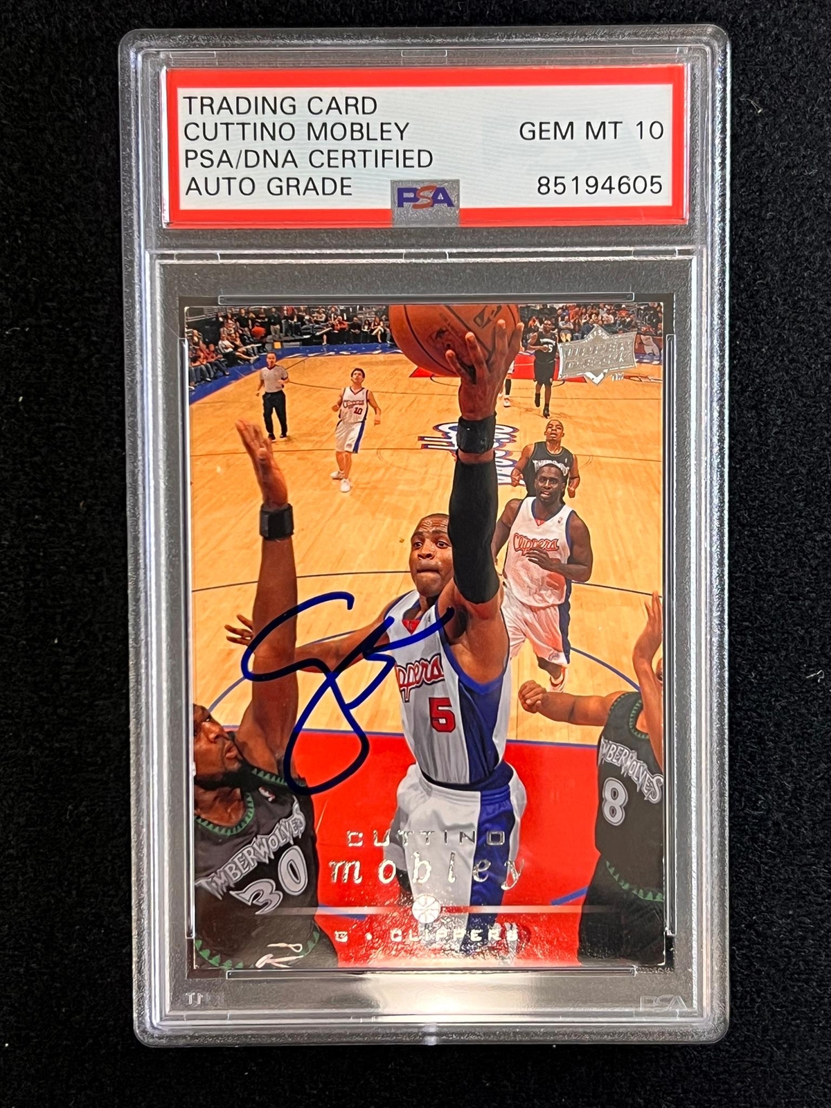 2008-09 Upper Deck #76 Cuttino Mobley Signed Card AUTO 10 PSA/DNA Slabbed Clippe