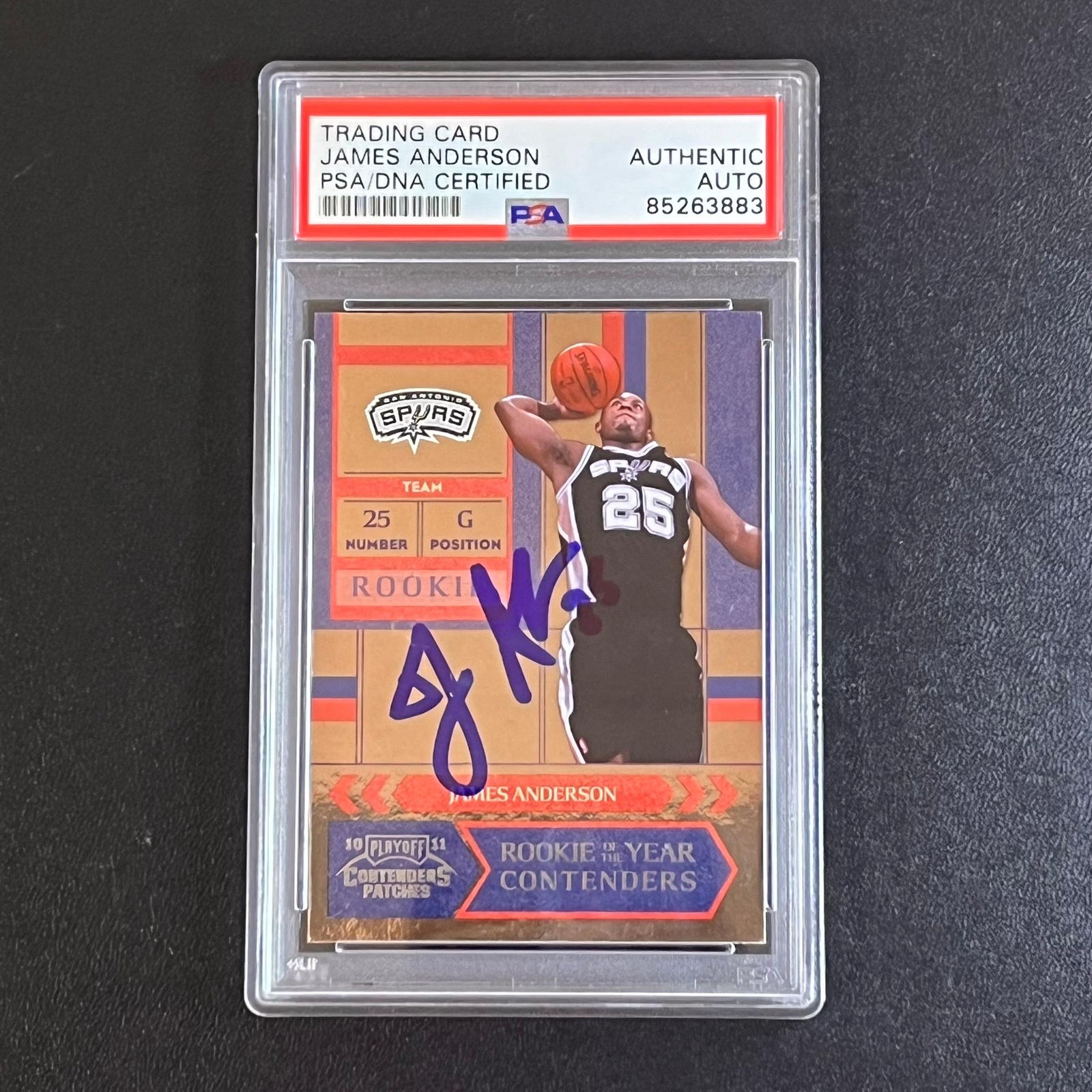 2010-11 Panini Rookie of the Year Contenders #13 James Anderson Signed Card AUTO