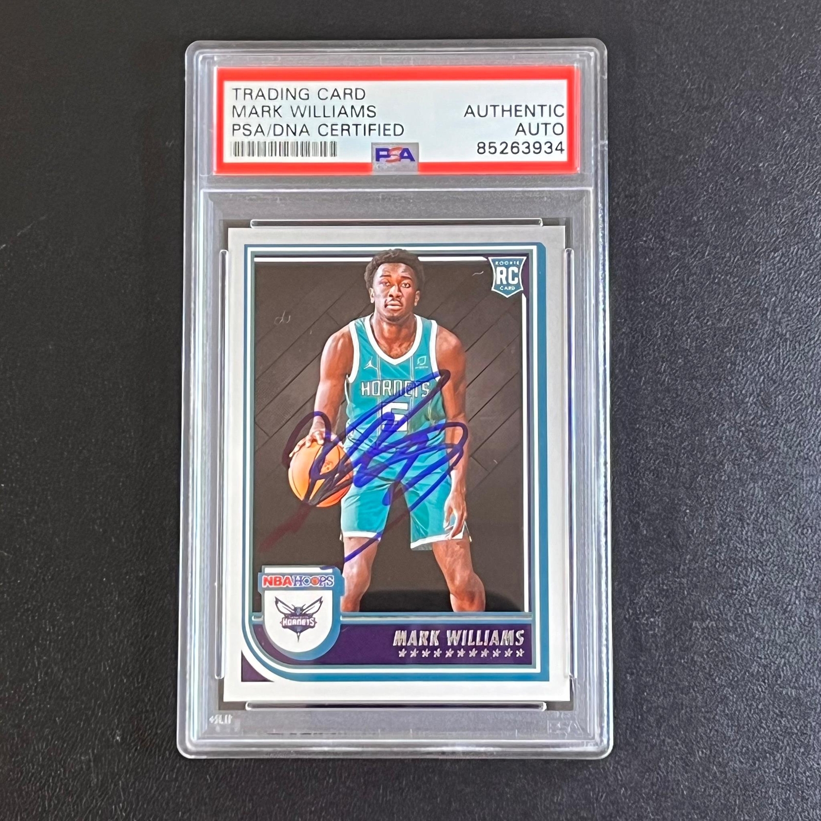 2022-23 Panini Hoops #245 Mark Williams Signed Card AUTO PSA Slabbed Duke Hornet