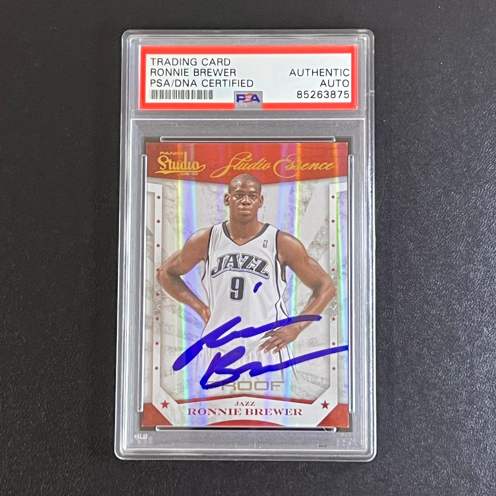 2009-10 Panini Studio Essence #195 Ronnie Brewer Signed Card AUTO PSA Slabbed Ja