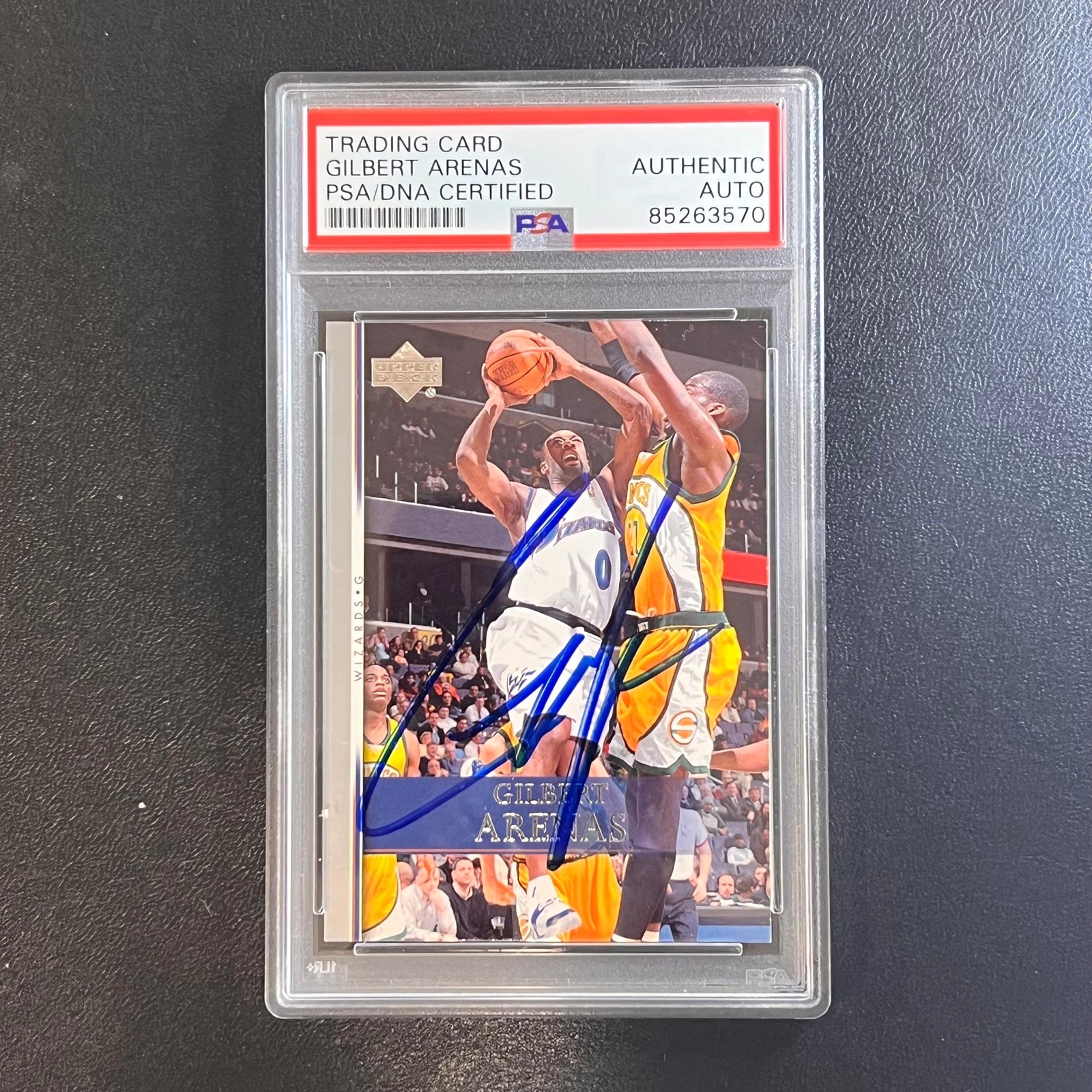 2007-08 Upper Deck First Edition #200 Gilbert Arenas Signed Card AUTO PSA Slabbe