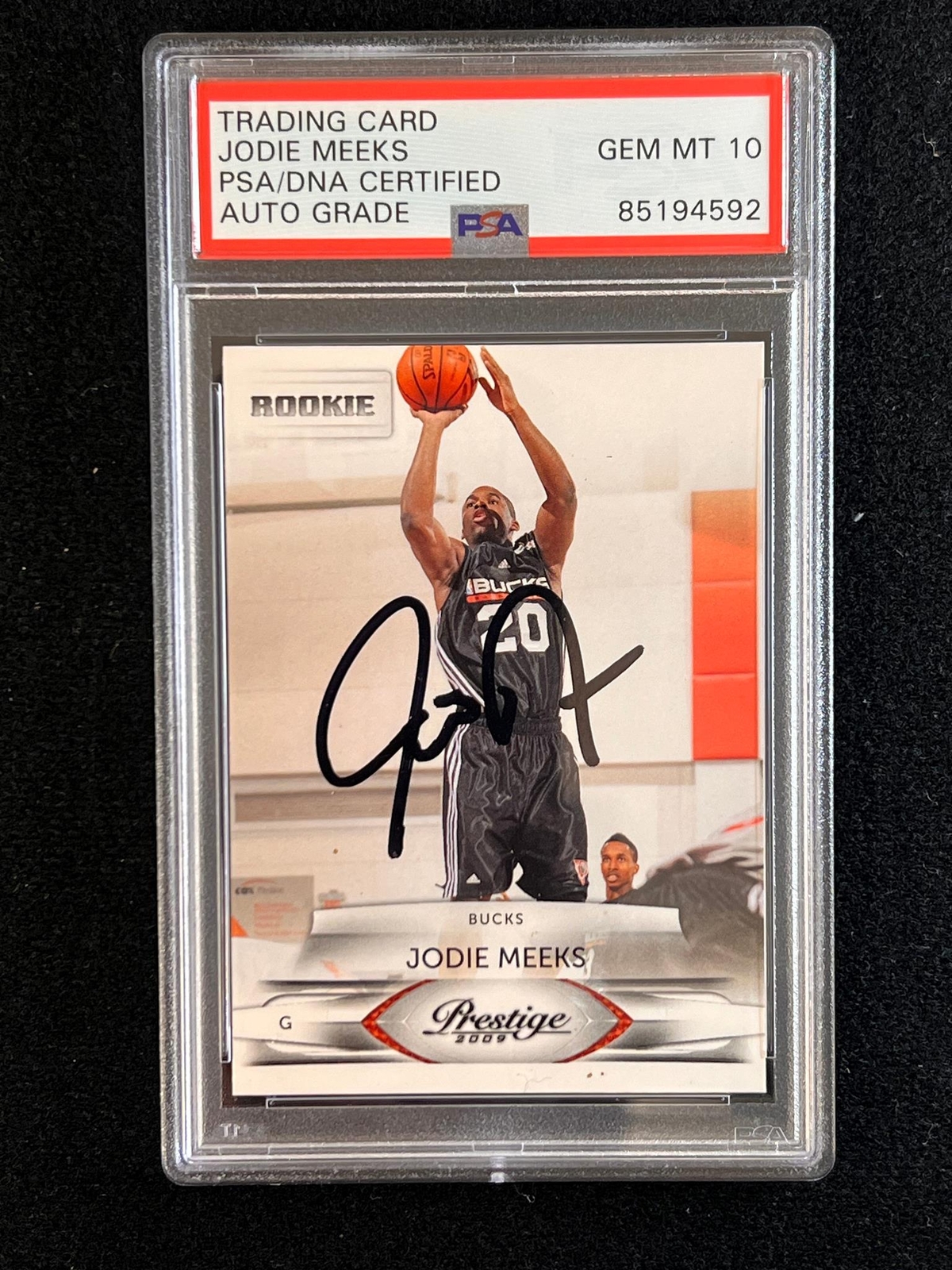 2008-09 Panini Prestige Rookie #189 Jodie Meeks Signed Card AUTO 10 PSA Slabbed