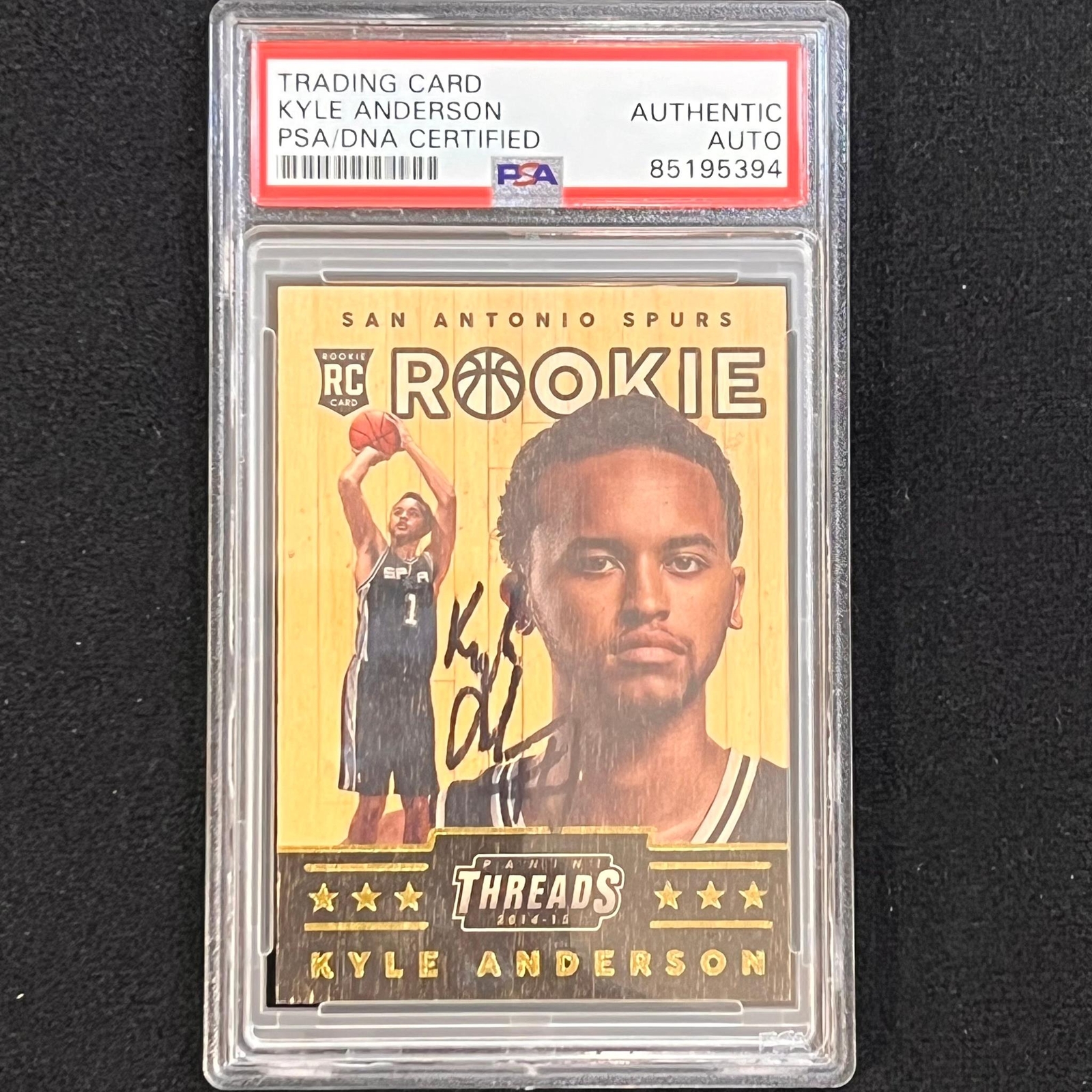 2014-15 Panini Threads #371 Kyle Anderson Signed Rookie Card AUTO PSA/DNA Slabbe