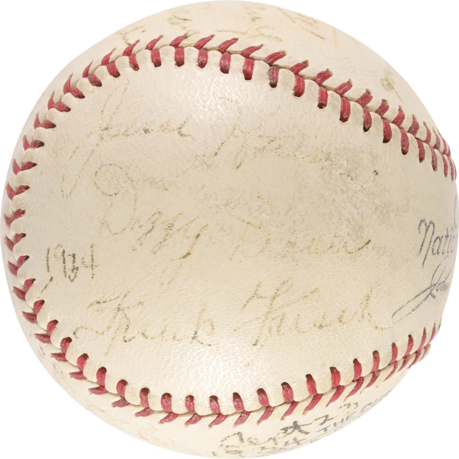 1934 ST. LOUIS CARDINALS WORLD SERIES CHAMPS TEAM SIGNED BASEBALL WITH JSA COA COLLECTIBLE MEMORABILIA