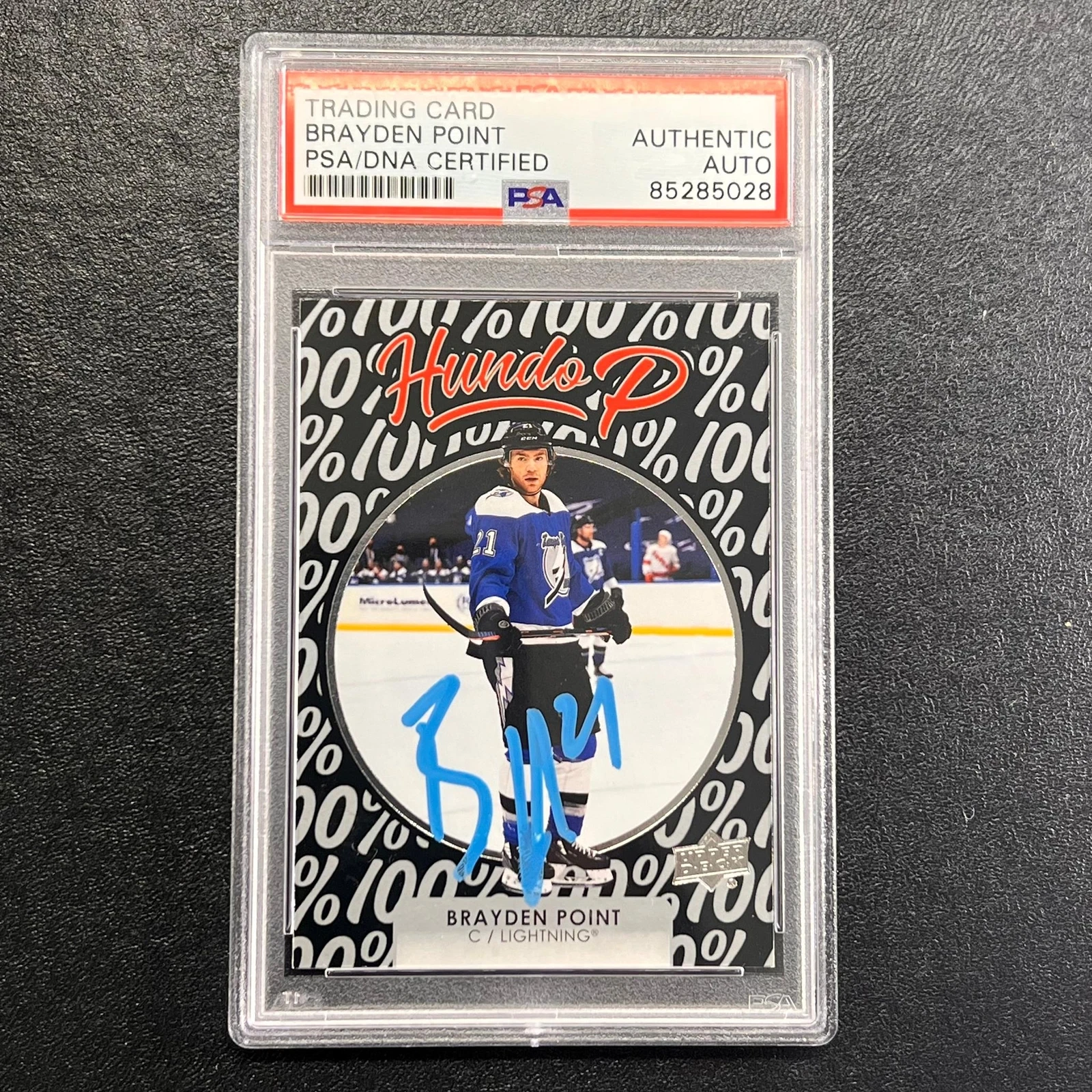 2020-21 Upper Deck Series 1 Hundo P #HP-3 Brayden Point Signed Card AUTO PSA/DNA