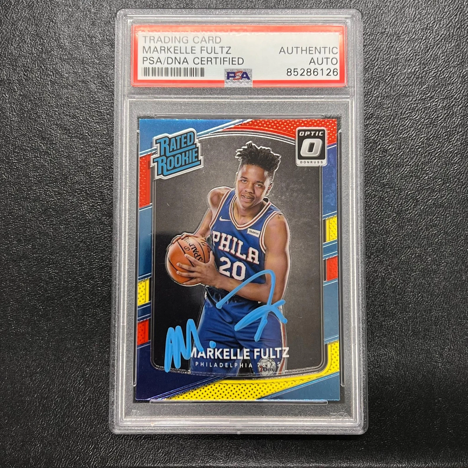2017-18 Panini Donruss Optic #200 MARKELLE FULTZ Signed Card AUTO PSA Slabbed Si