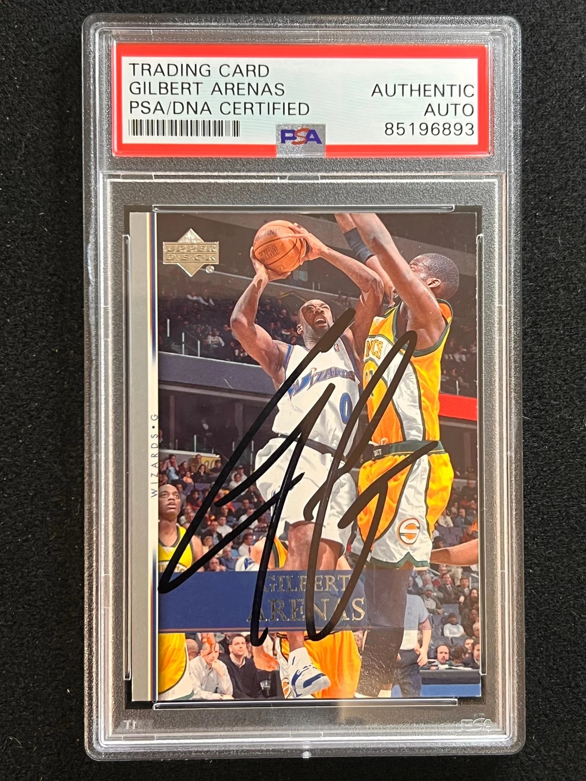 2007-08 Upper Deck First Edition #200 Gilbert Arenas Signed Card AUTO PSA Slabbe