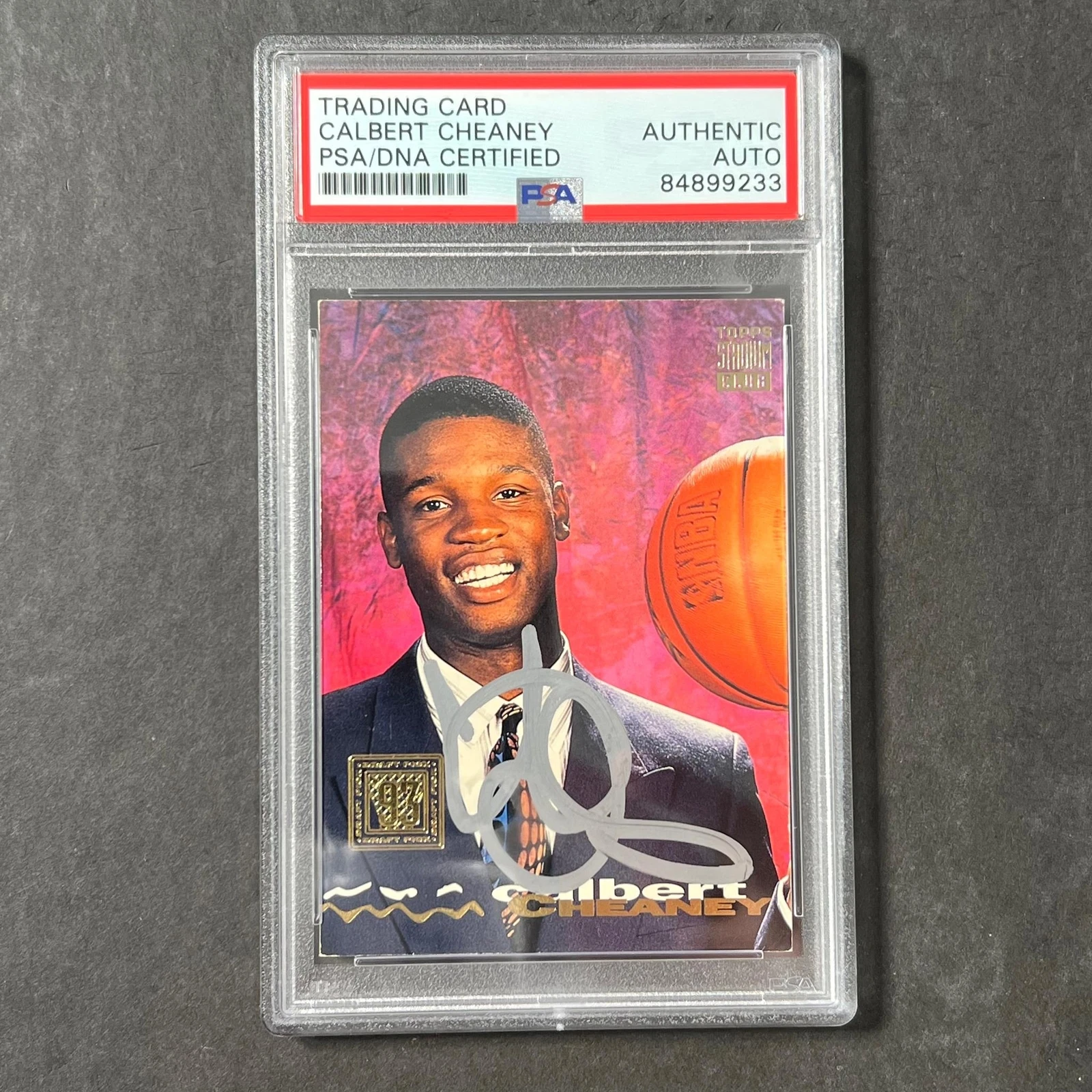 1993-94 Topps #127 Calbert Cheaney Signed Card AUTO PSA Slabbed Bullets