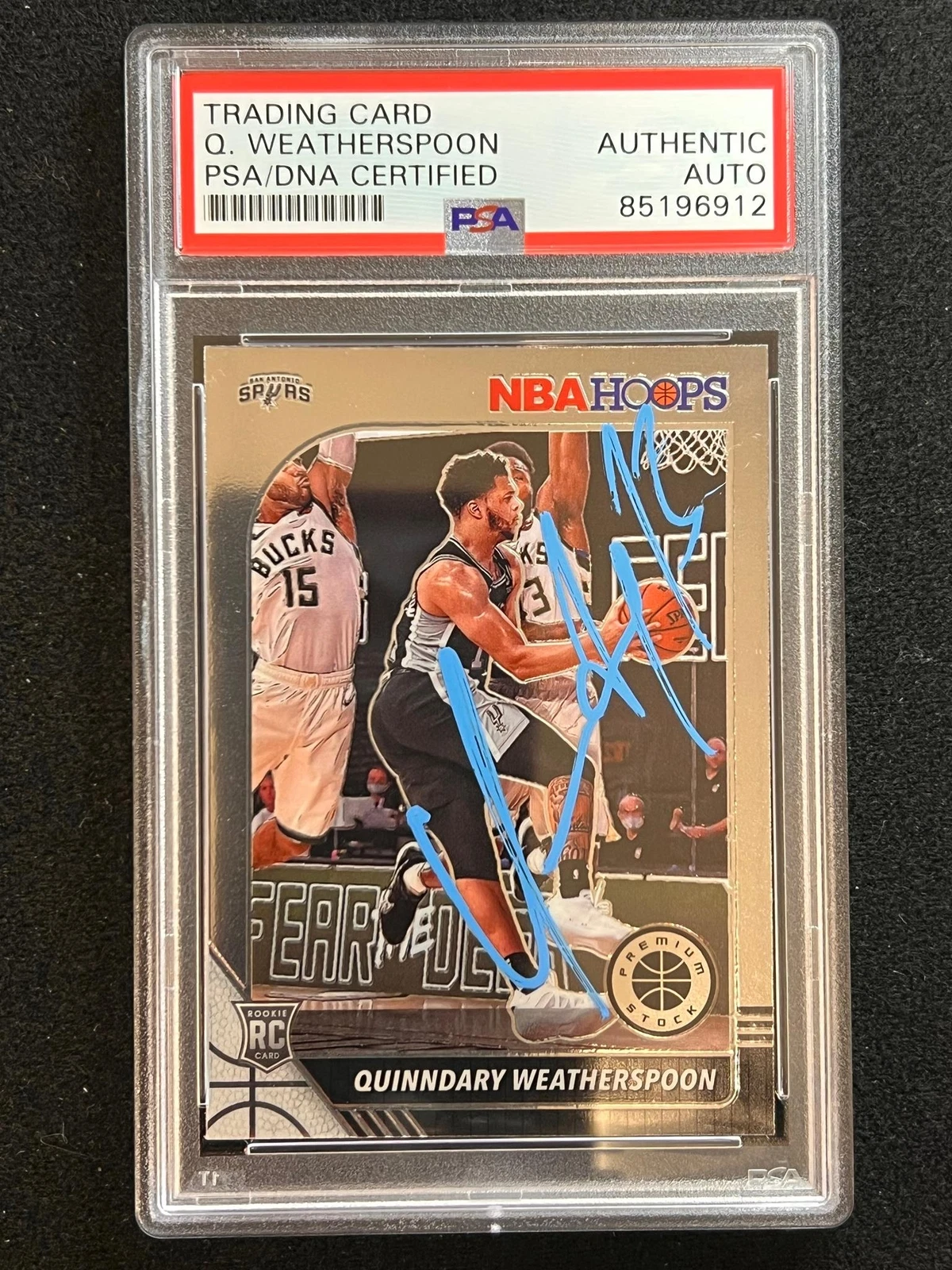 2019-20 Panini Hoops #236 Quinndary Weatherspoon Signed Card AUTO PSA/DNA Slabbe