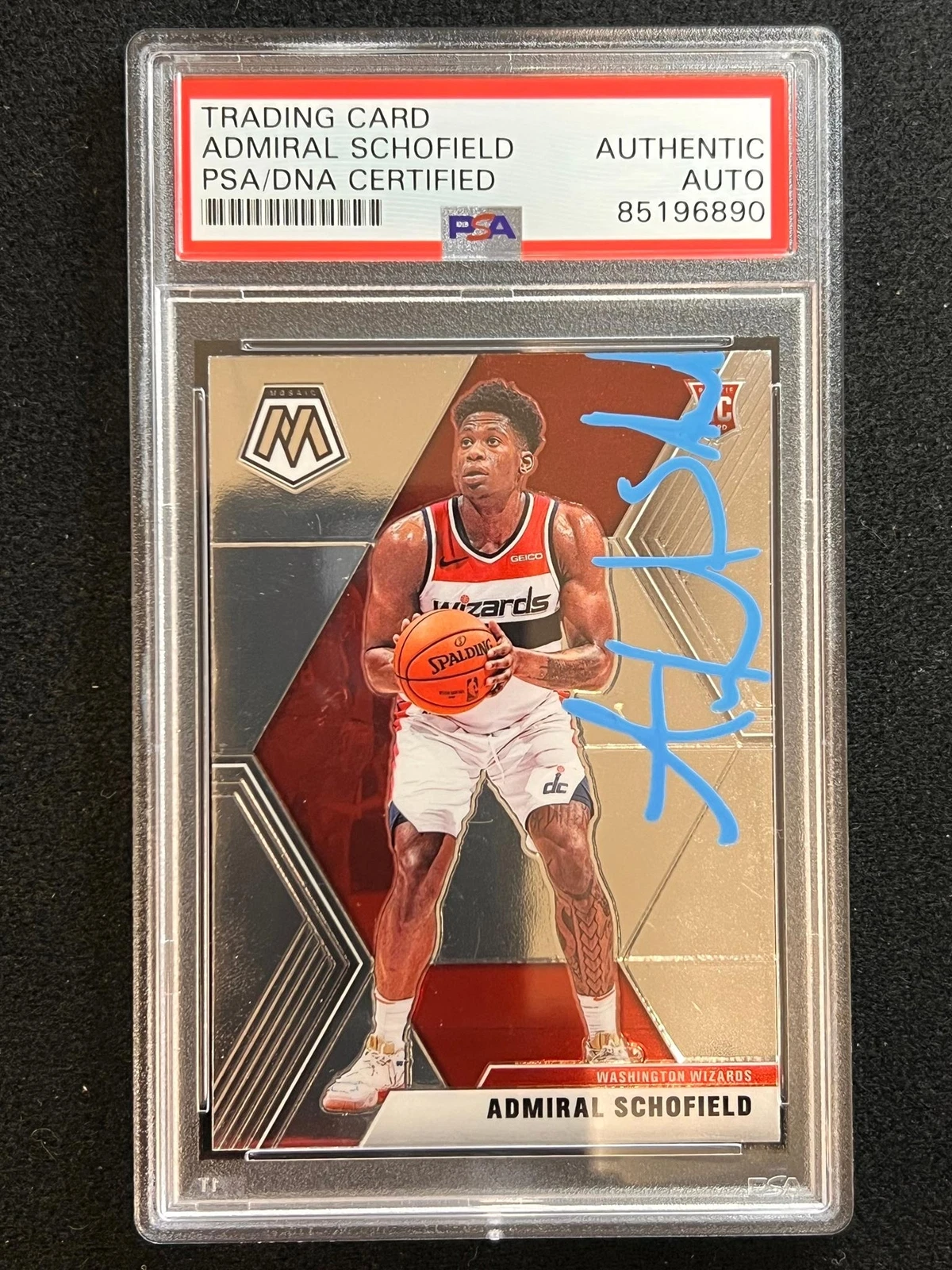 2019-20 Panini Mosaic #202 Admiral Schofield Signed Card AUTO PSA Slabbed RC Wiz