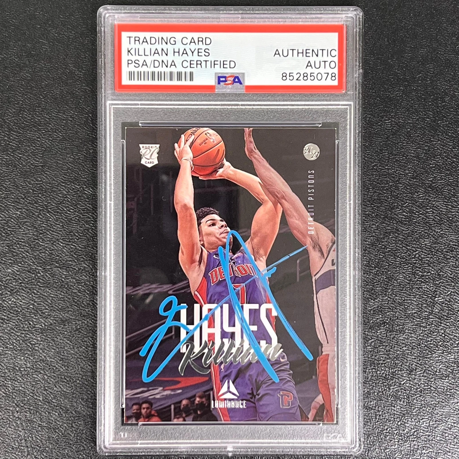 2020-21 Panini Chronicles Luminance #156 Killian Hayes Signed Card AUTO PSA Slab