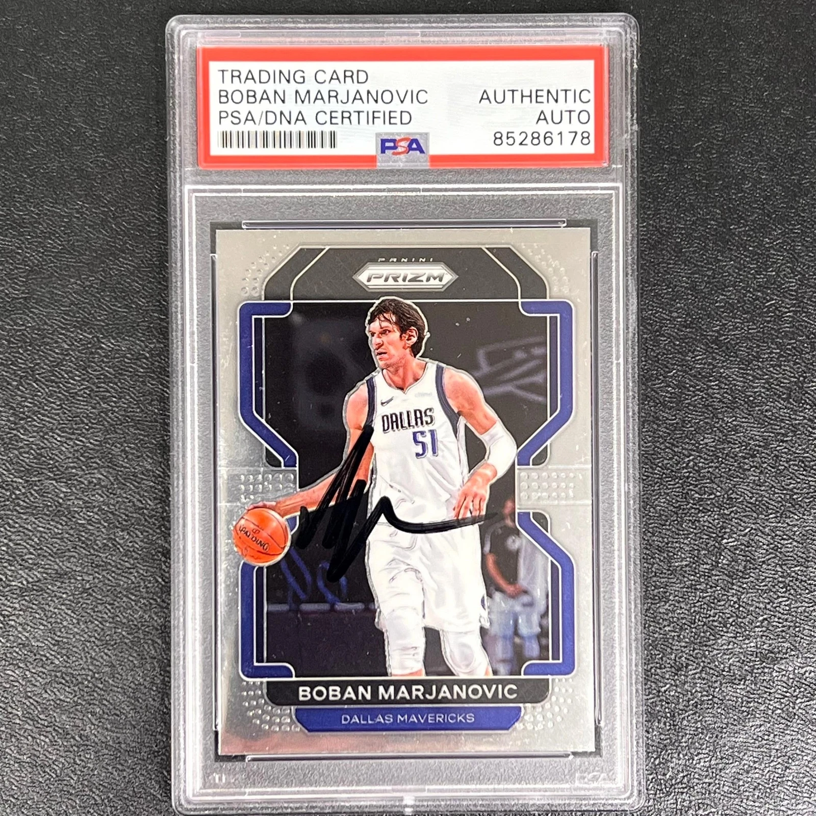 2021-22 Panini Prizm #167 Boban Marjanovic signed AUTO Card PSA/DNA Slabbed Mave