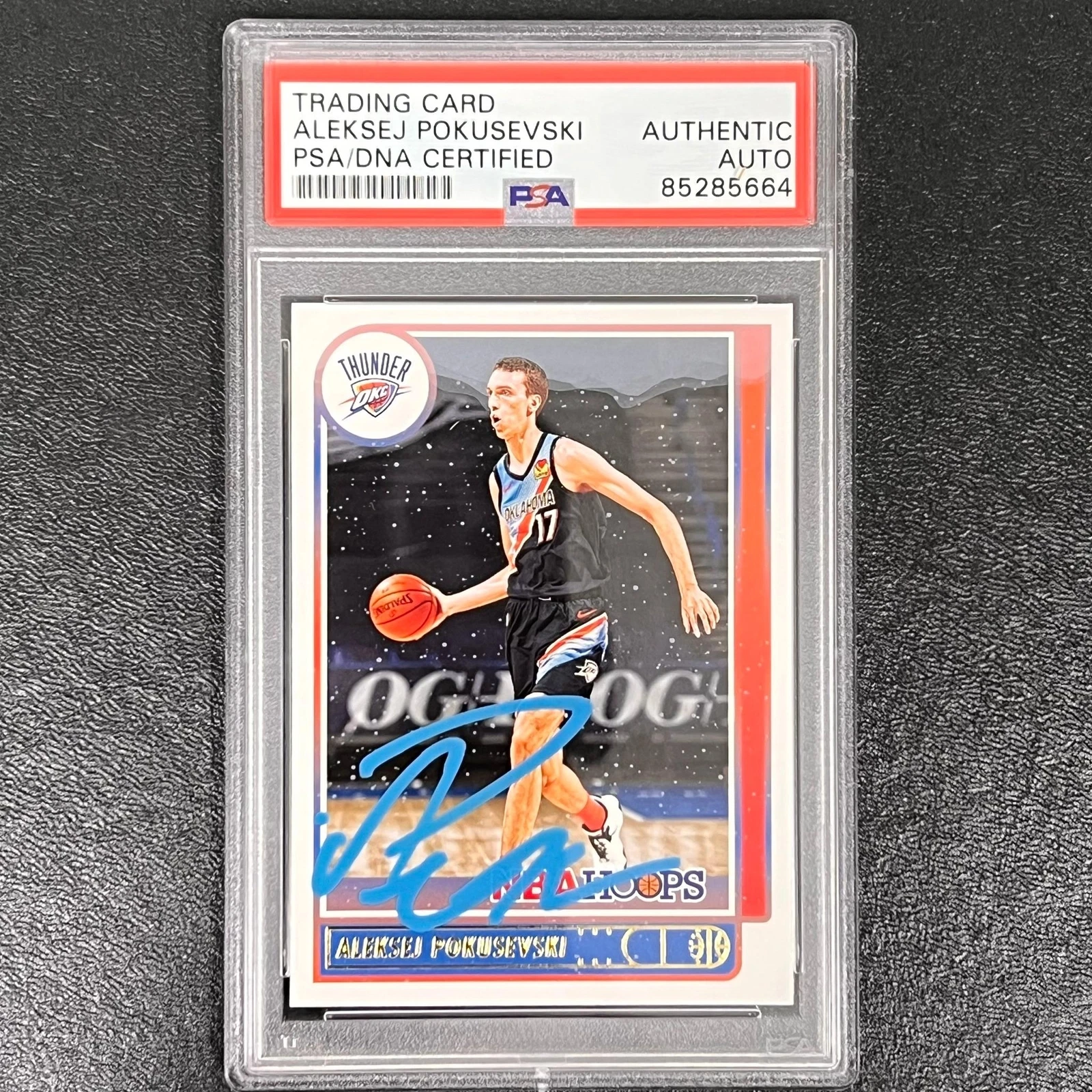 2021-22 Panini Hoops #13 Aleksej Pokusevski Signed Card AUTO PSA Slabbed Thunder