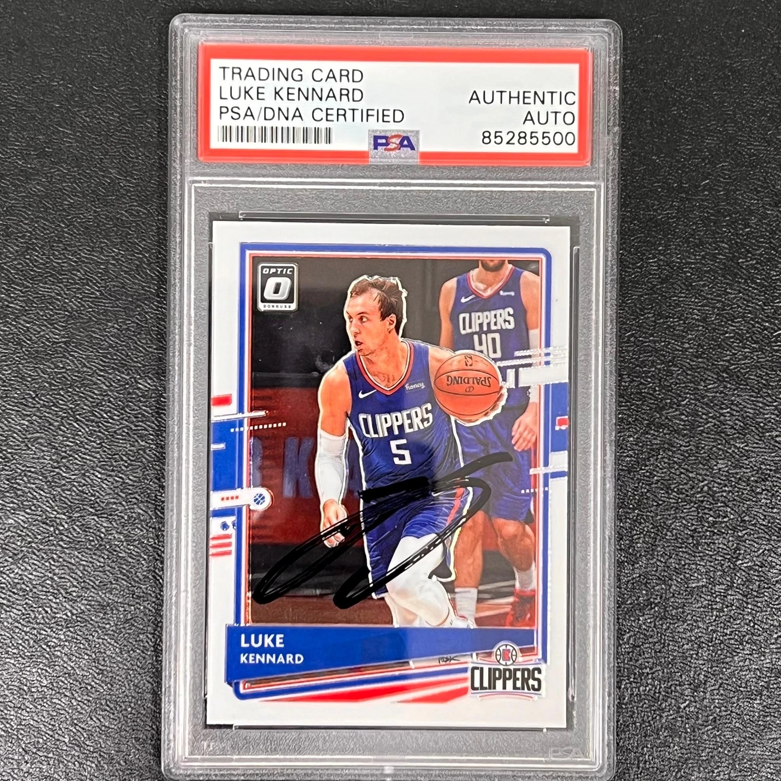 2020-21 Panini Donruss Optic #65 Luke Kennard Signed Card AUTO PSA Slabbed Clipp