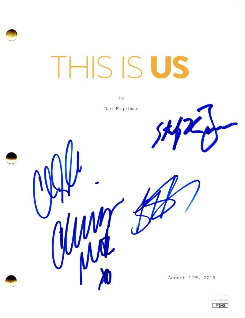 This Is Us Cast Signed Autograph Script - Justin Hartley Metz Sullivan Brown JSA