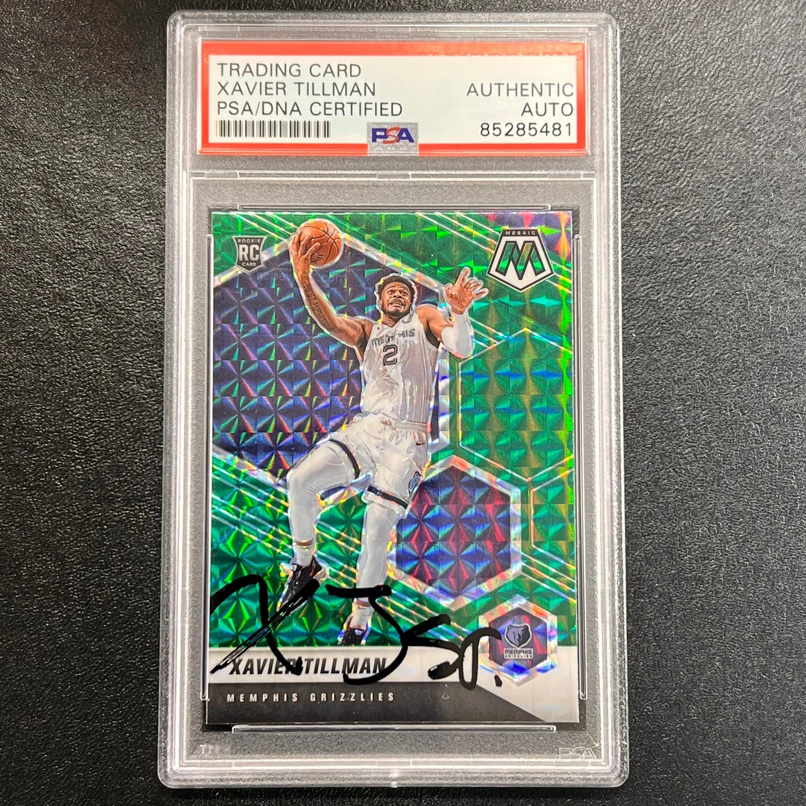 2020-21 Panini Prizm Mosaic #213 Xavier Tillman signed card AUTO PSA/DNA Slabbed