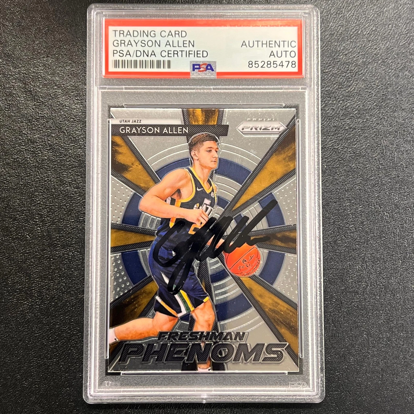 2018-19 Panini Prizm Freshman Phenoms #5 Grayson Allen Signed Card AUTO PSA/DNA