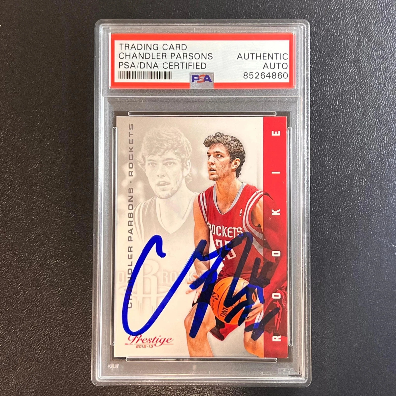 2012-13 Panini Prestige #160 Chandler Parsons Signed Card AUTO PSA Slabbed Rocke