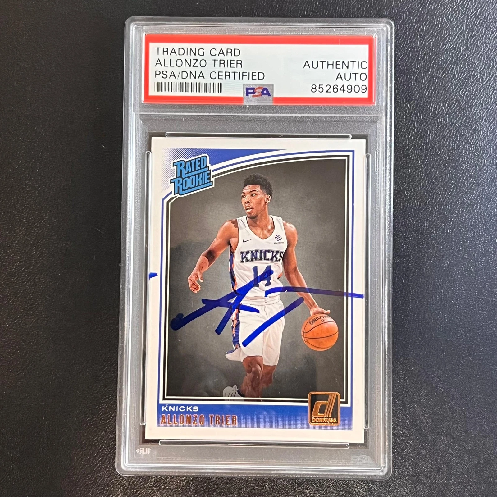 2018-19 Donruss Rated Rookie #175 Allonzo Trier Signed Card AUTO PSA/DNA Slabbed
