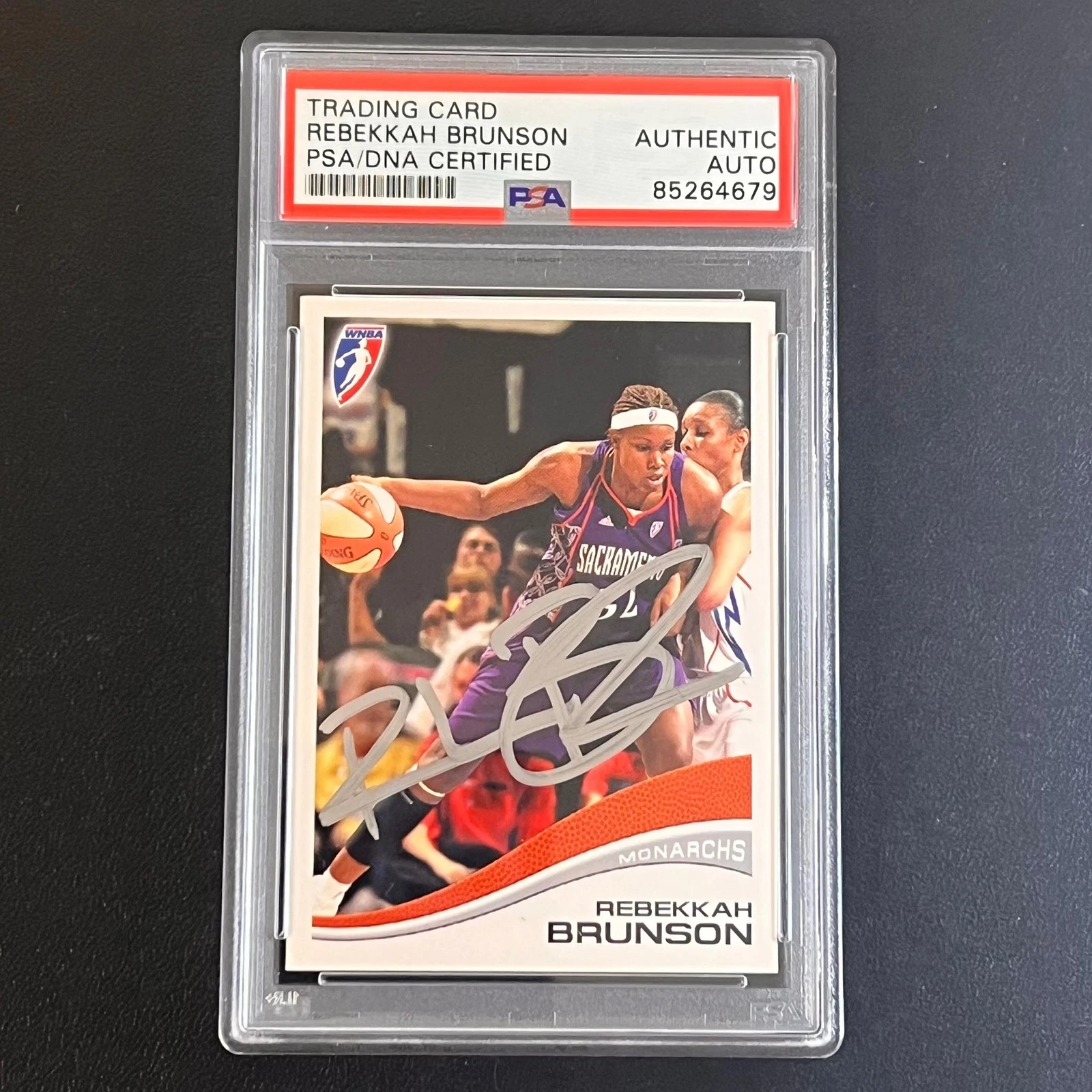 2007-08 WNBA Trading Cards #71 Rebekkah Brunson Signed Card PSA Slabbed AUTO Mon