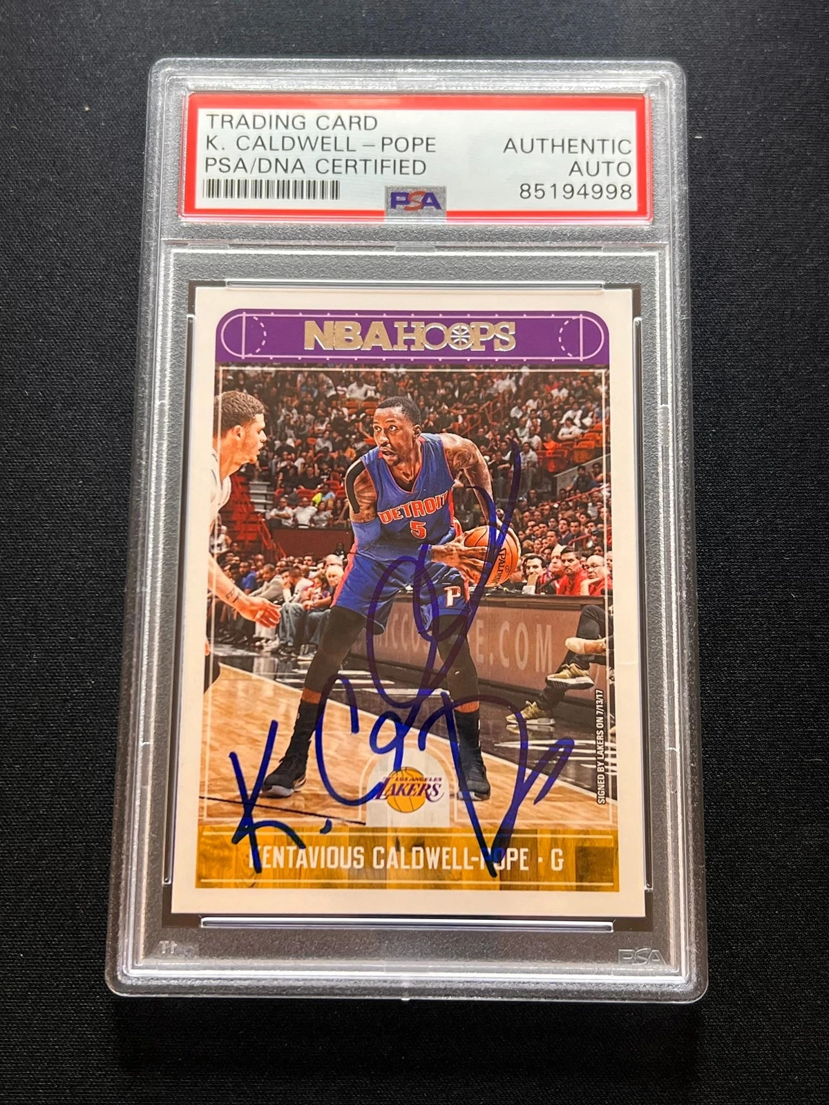 2017-18 Panini Hoops #169 Kentavious Caldwell-Pope Signed Card AUTO PSA Slab
