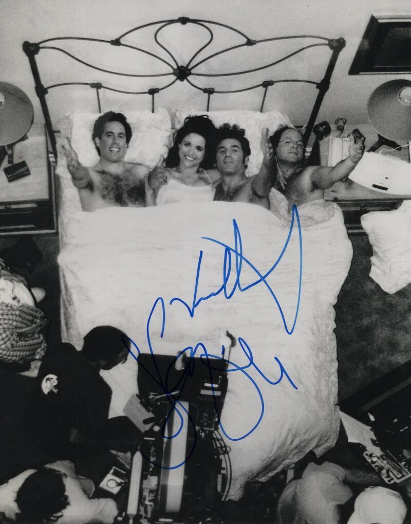 Jason Alexander & Jerry Seinfeld Signed Autograph 11x14 Photo - Rare BTS Image