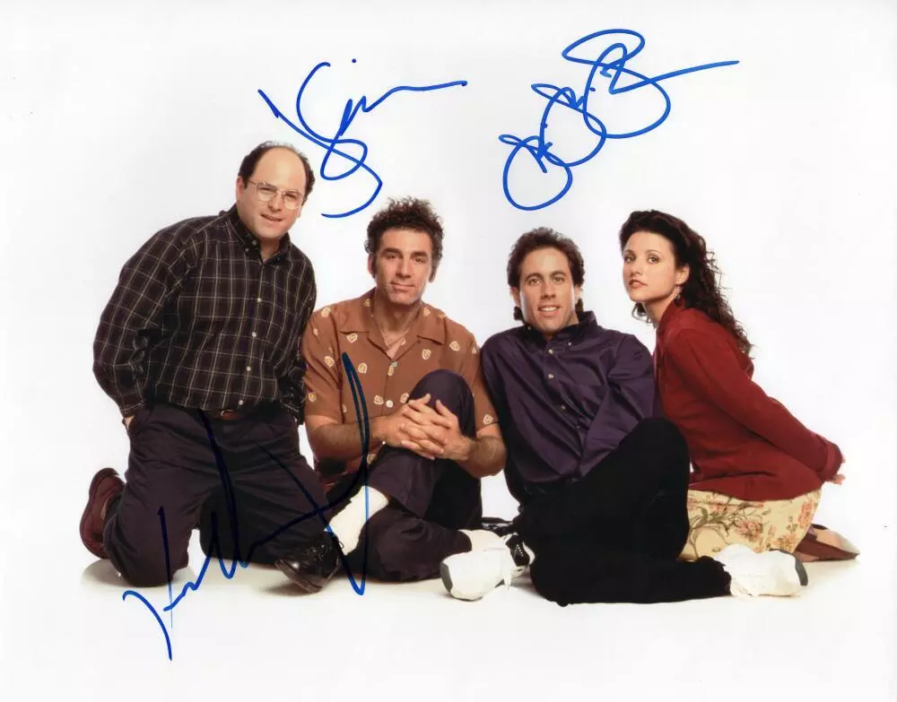 Jerry Seinfeld Julia Louis-Dreyfus Jason Alexander Signed Autograph 11x14 Photo
