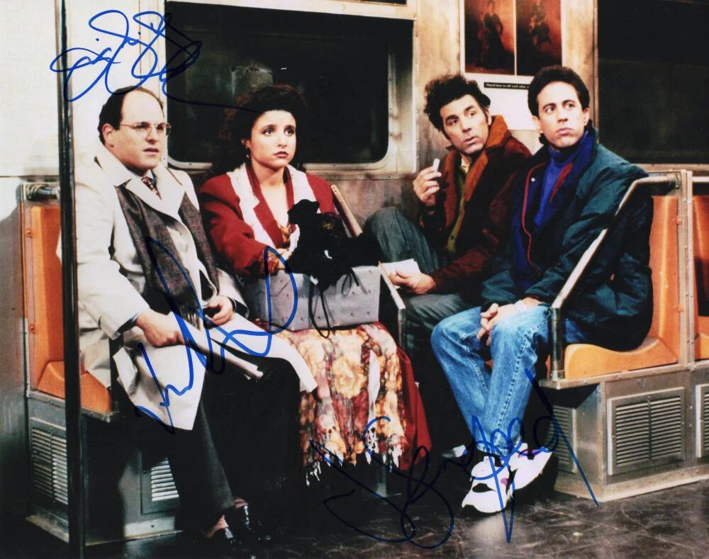 Jason Alexander Jerry Seinfeld Julia Louis-Dreyfus Signed Autograph 11x14 Photo