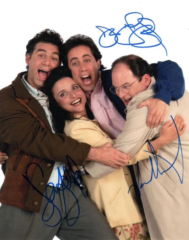 Jerry Seinfeld Julia Louis-Dreyfus Jason Alexander Autograph Signed 11x14 Photo